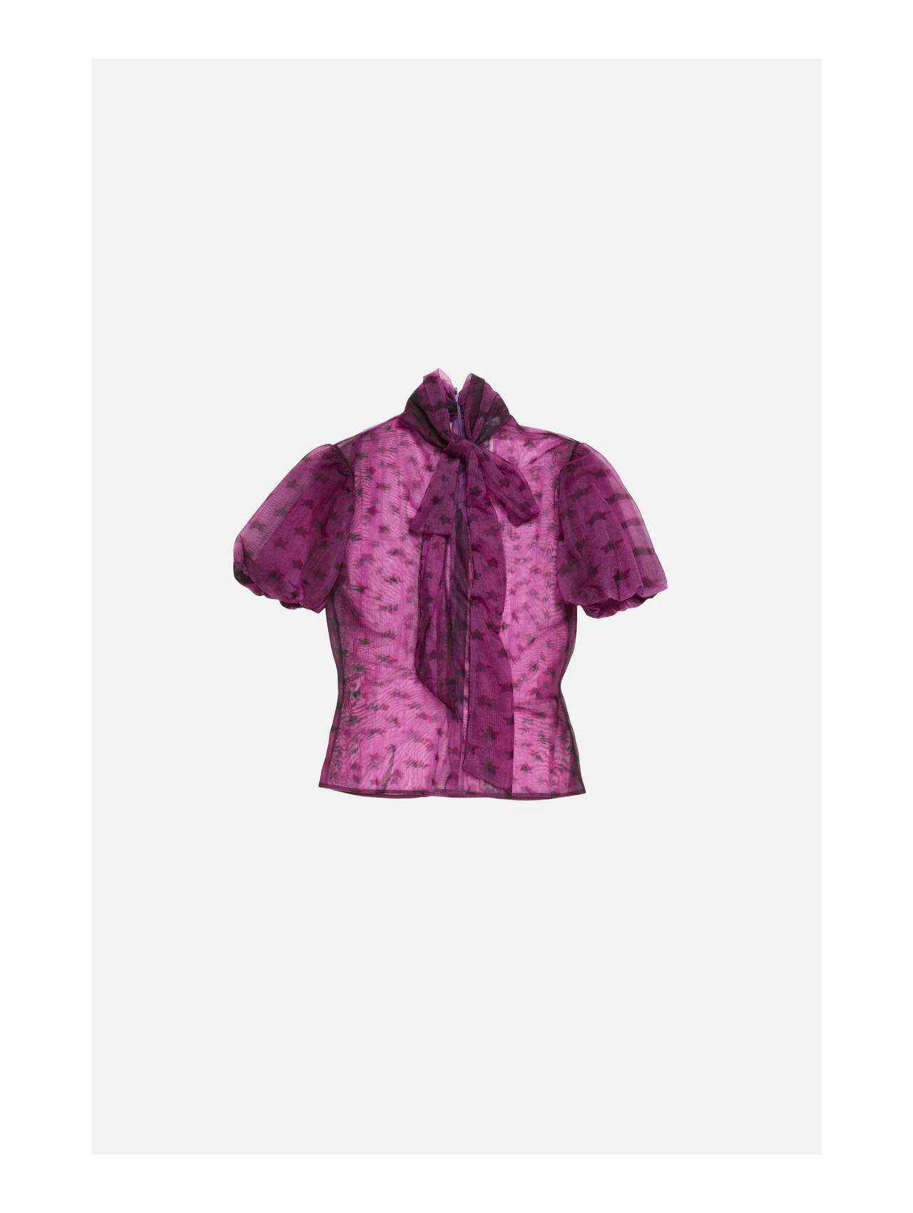Acne Studios Bright Purple Sheer Bow Blouse