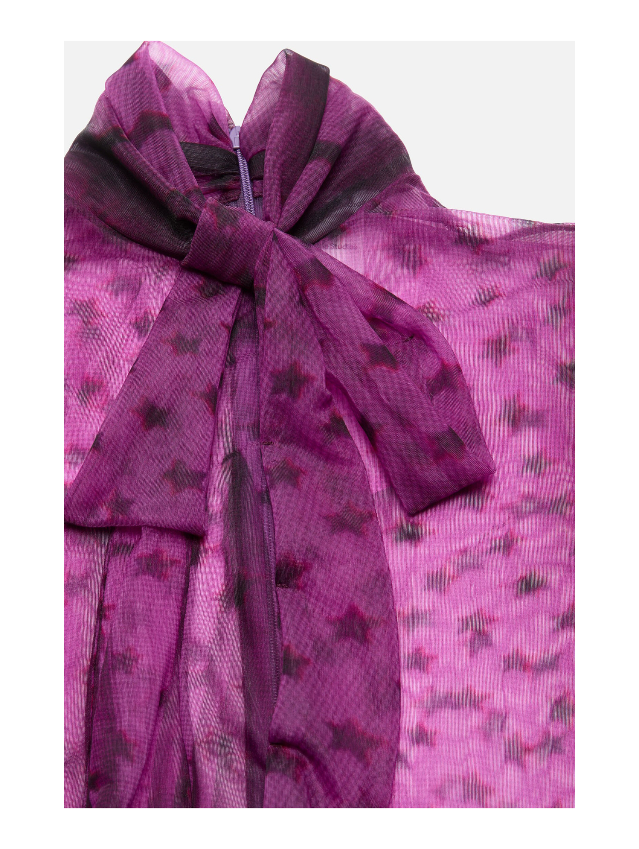 Acne Studios Bright Purple Sheer Bow Blouse