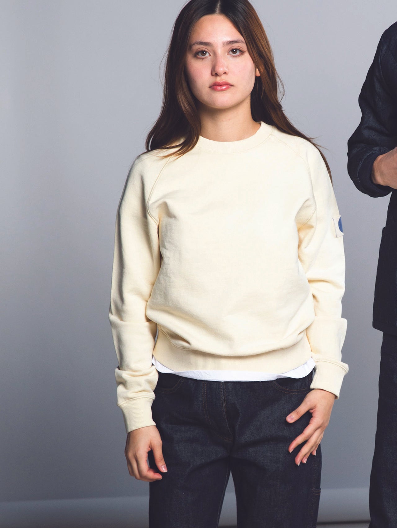Alabaster Cropped Crew Jumper