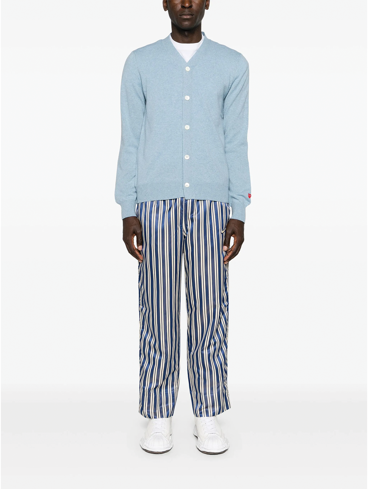 CDG Play Blue Wool Cardigan