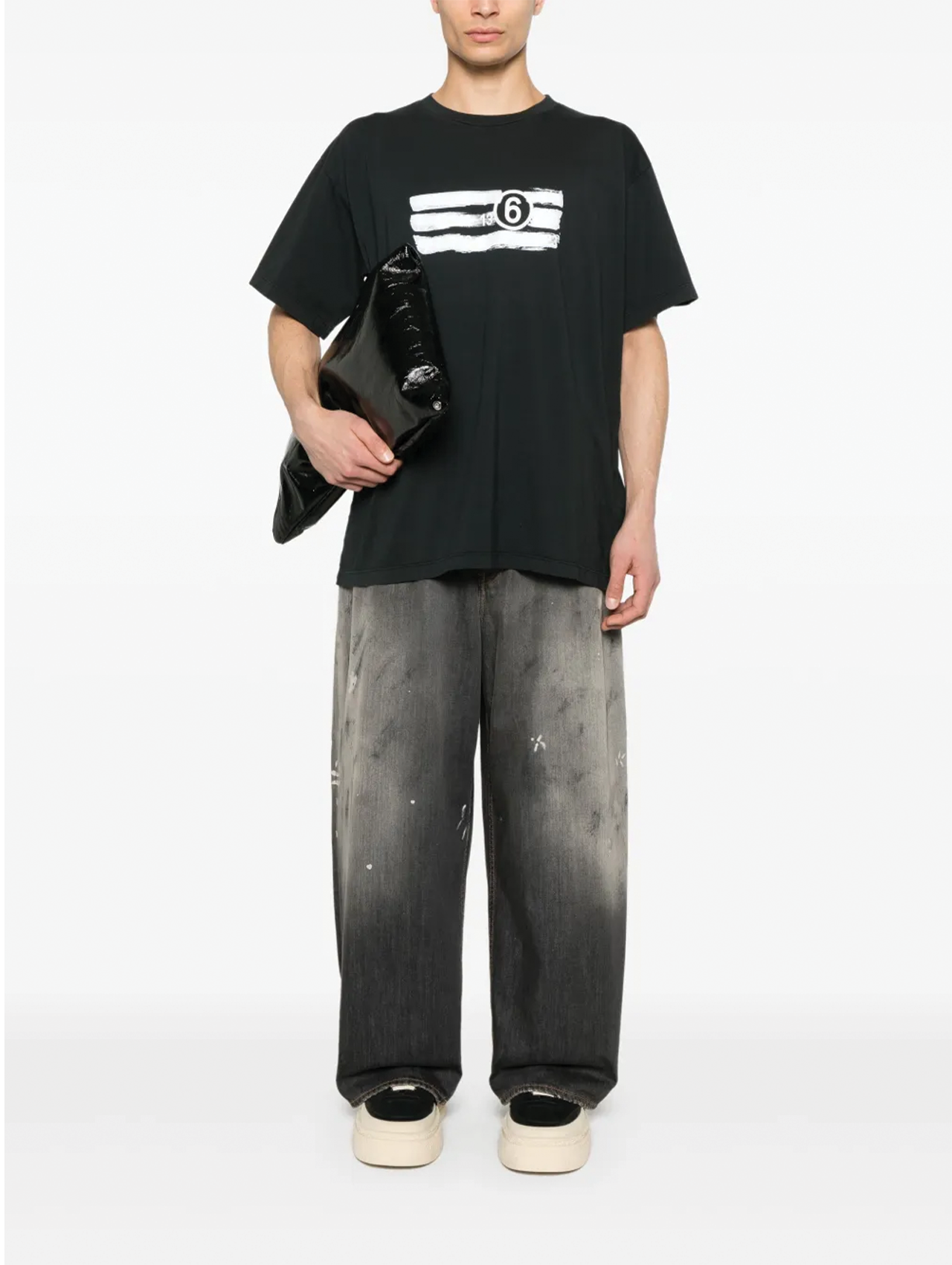 MM6 Black Painted T-Shirt