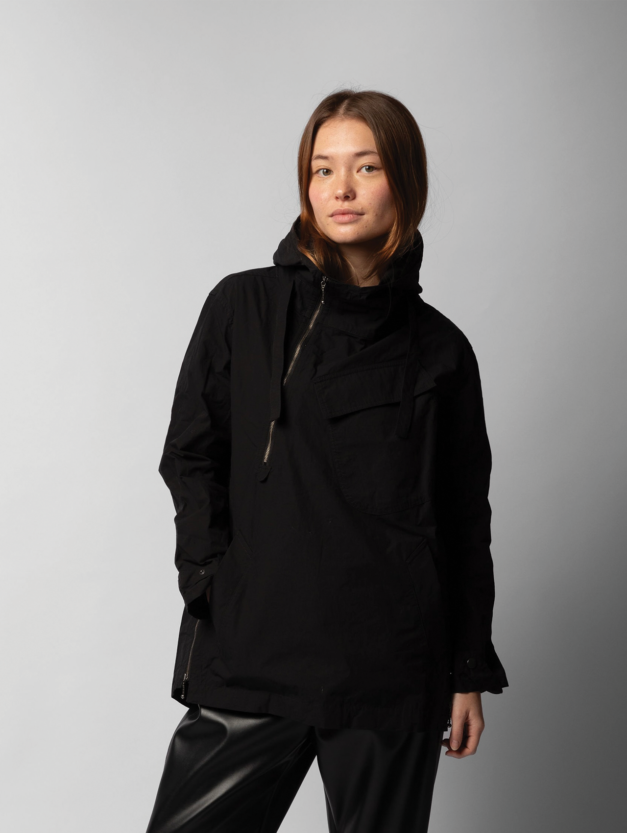 Hard Black Hooded Detail Jacket
