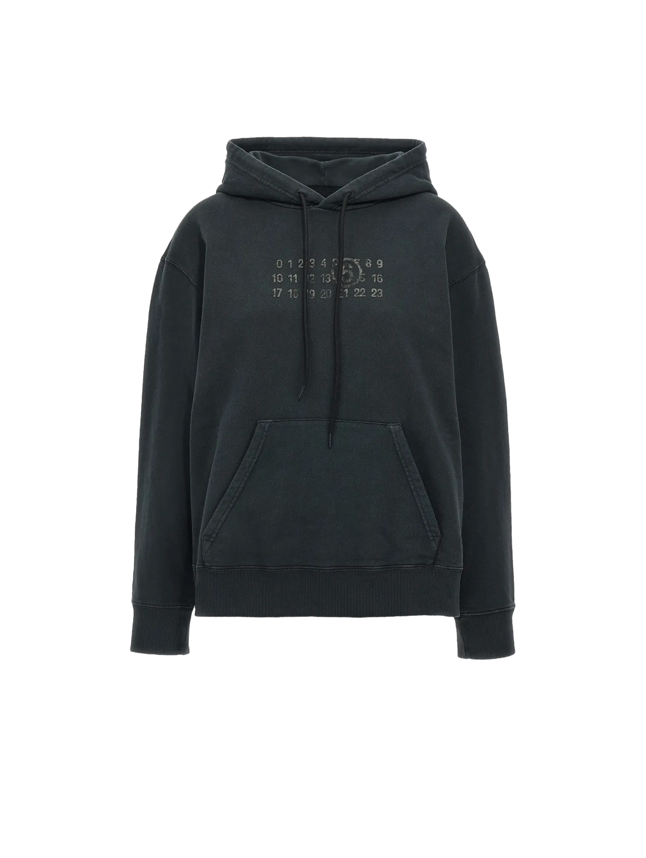 MM6 Black Numbers-Print Hoodie