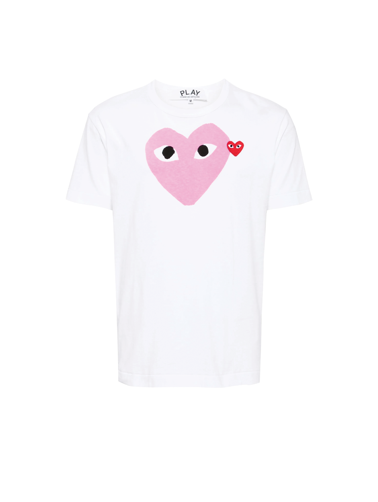 CDG PLAY Pink Double Heart T-Shirt