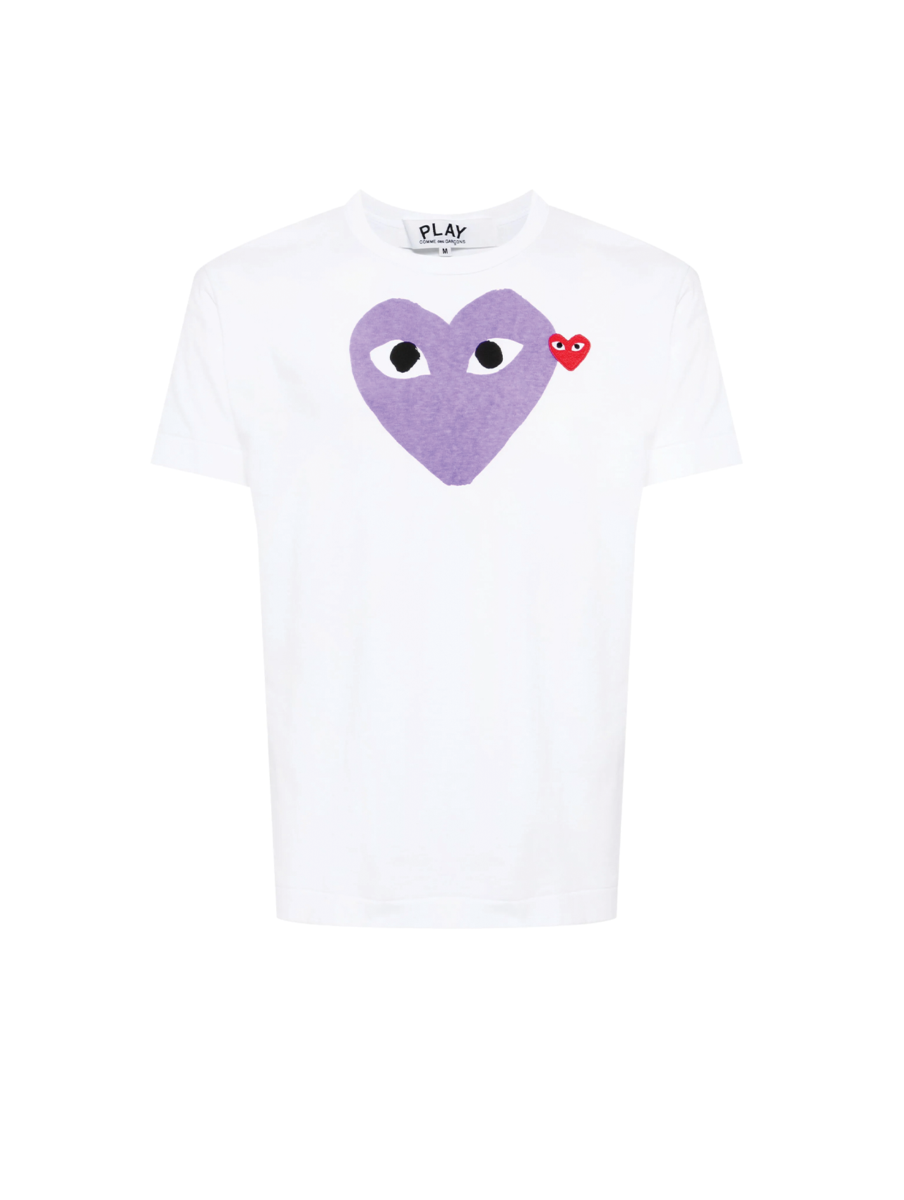 CDG PLAY Purple Double Heart T-Shirt