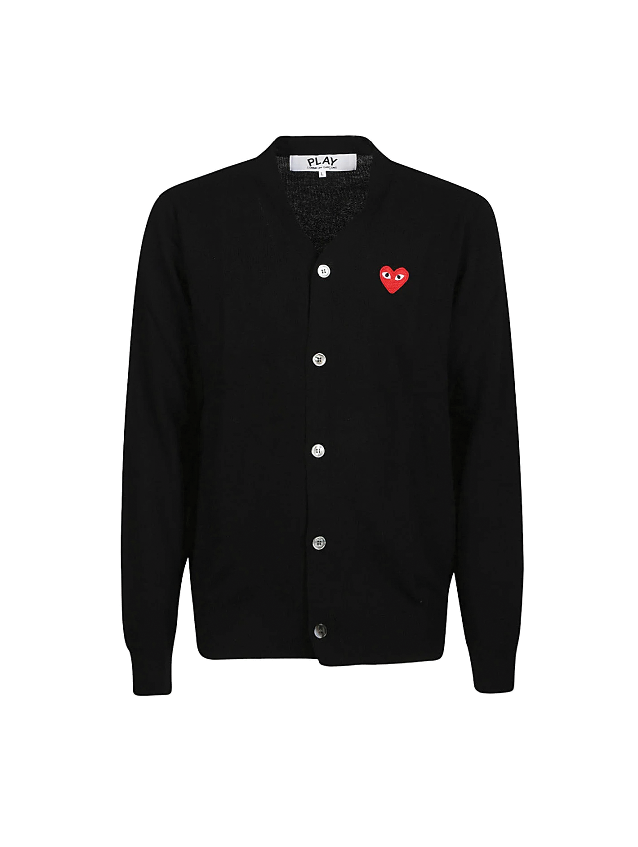 CDG Play Black V-Neck Cardigan