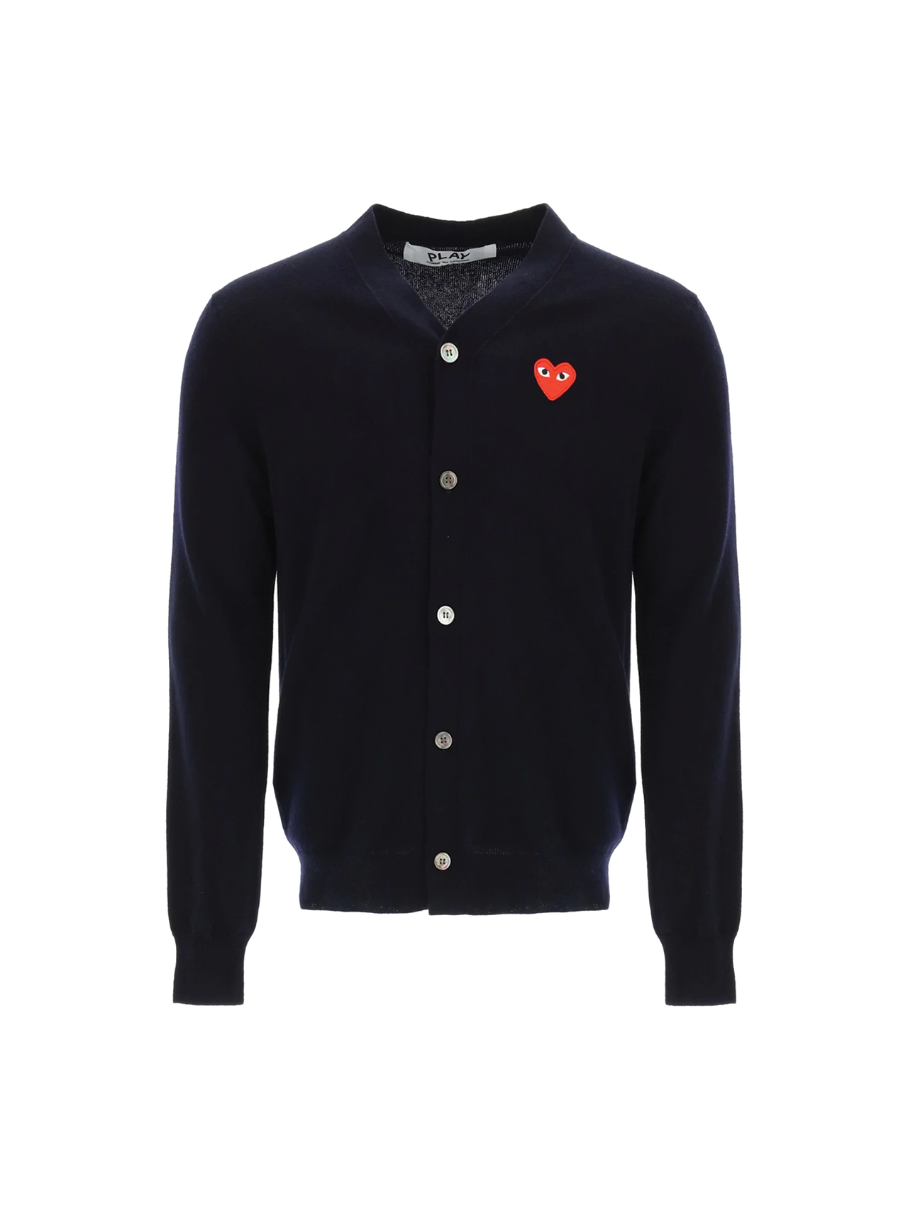 CDG PLAY Navy V-Neck Cardigan