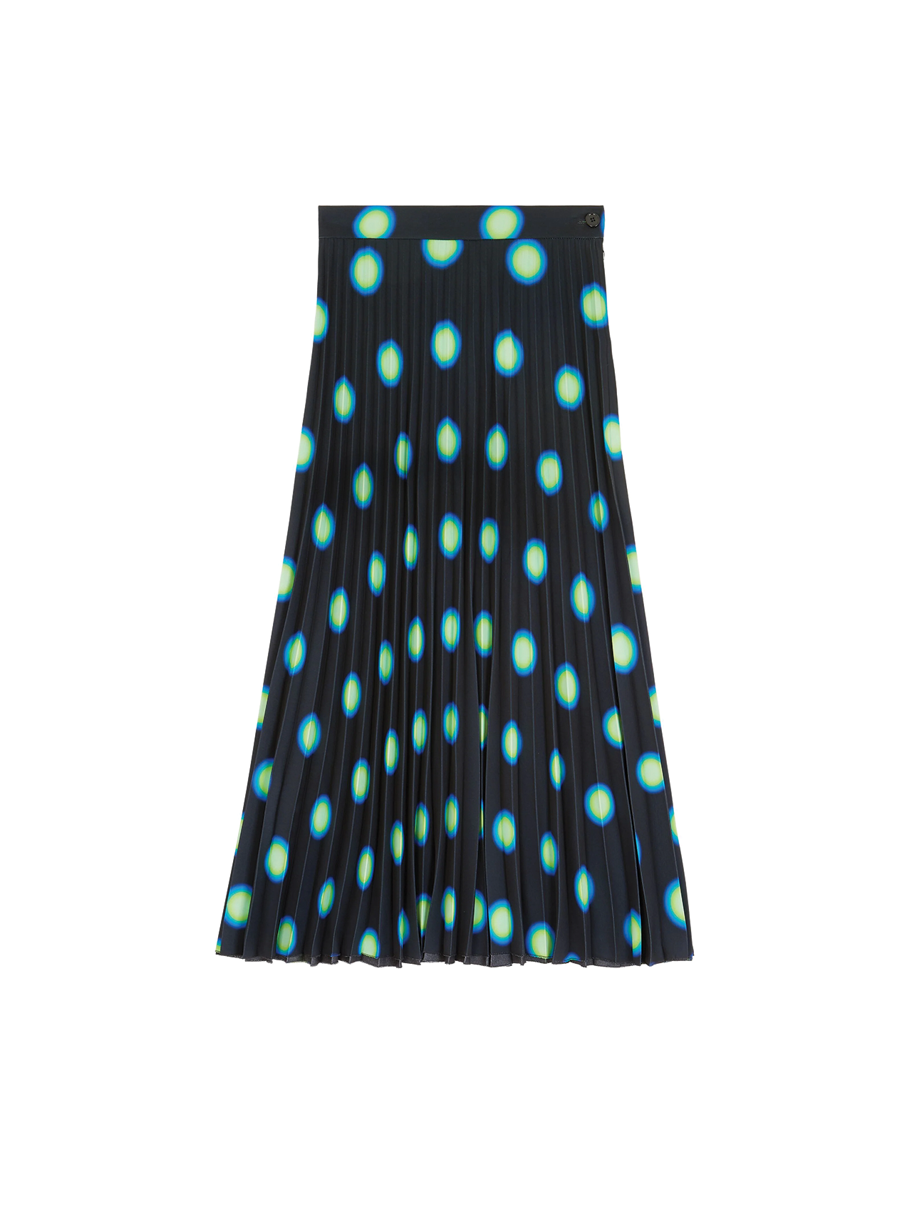 MM6 Black Neon Green Polka Dot Skirt