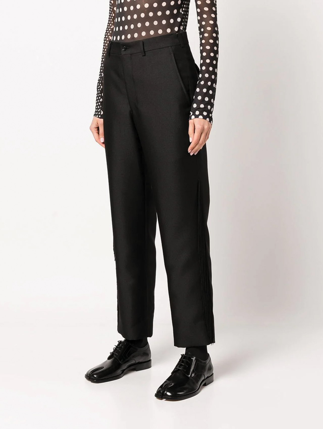 CDG CDG Black Fringe Straight Leg Pants