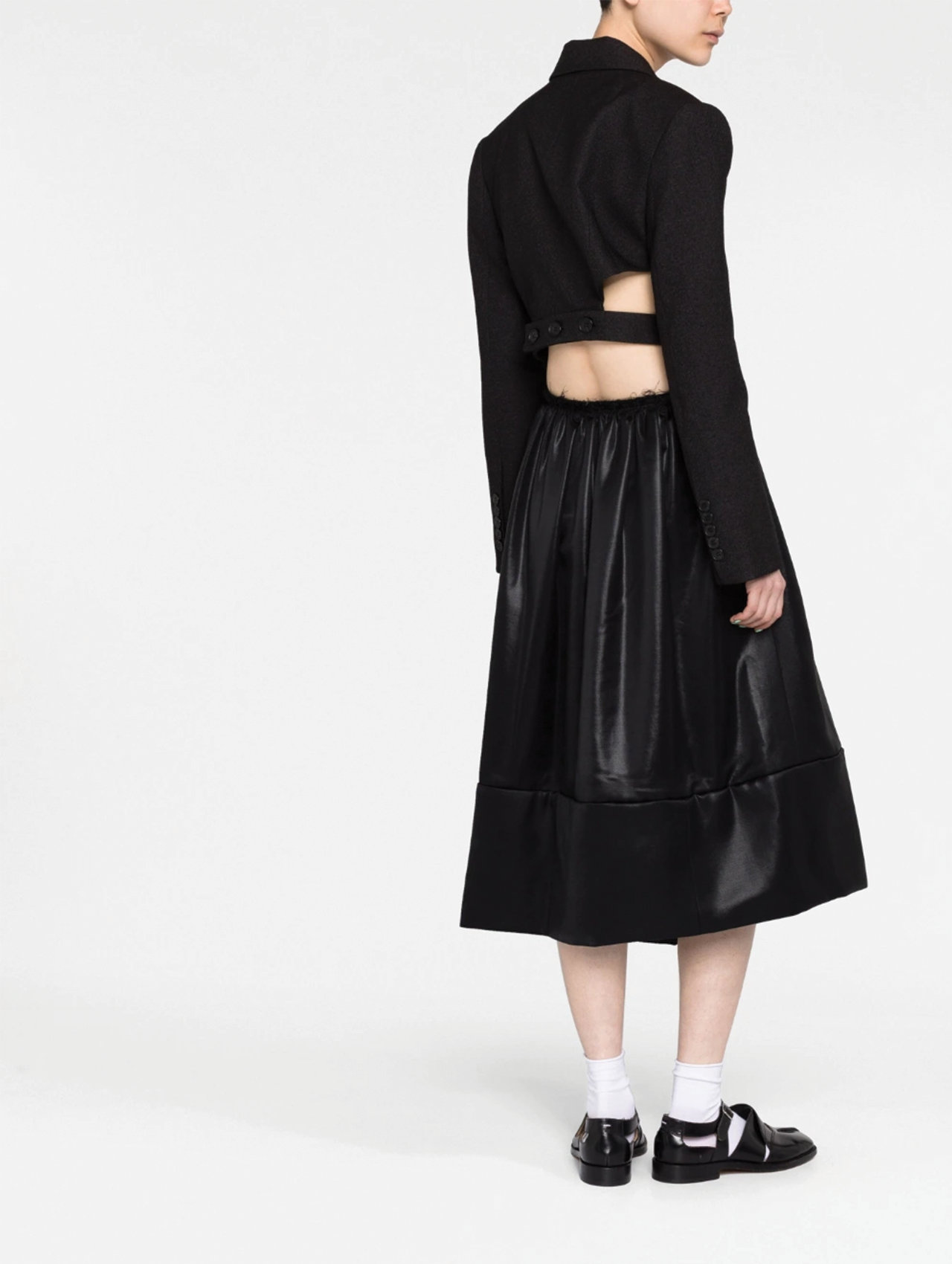 CDG CDG Black Shiny Asymmetric Skirt
