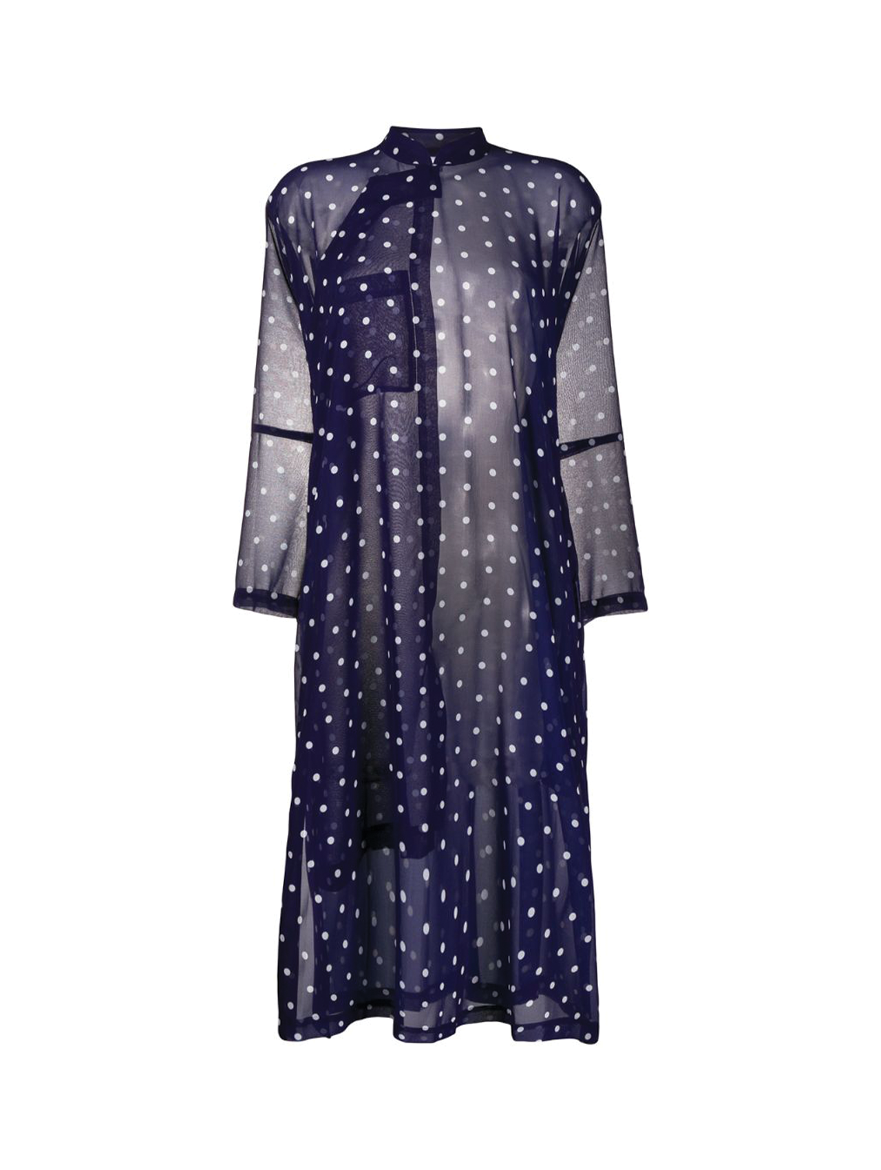 CDG CDG Blue Chiffon Polka Dot Dress