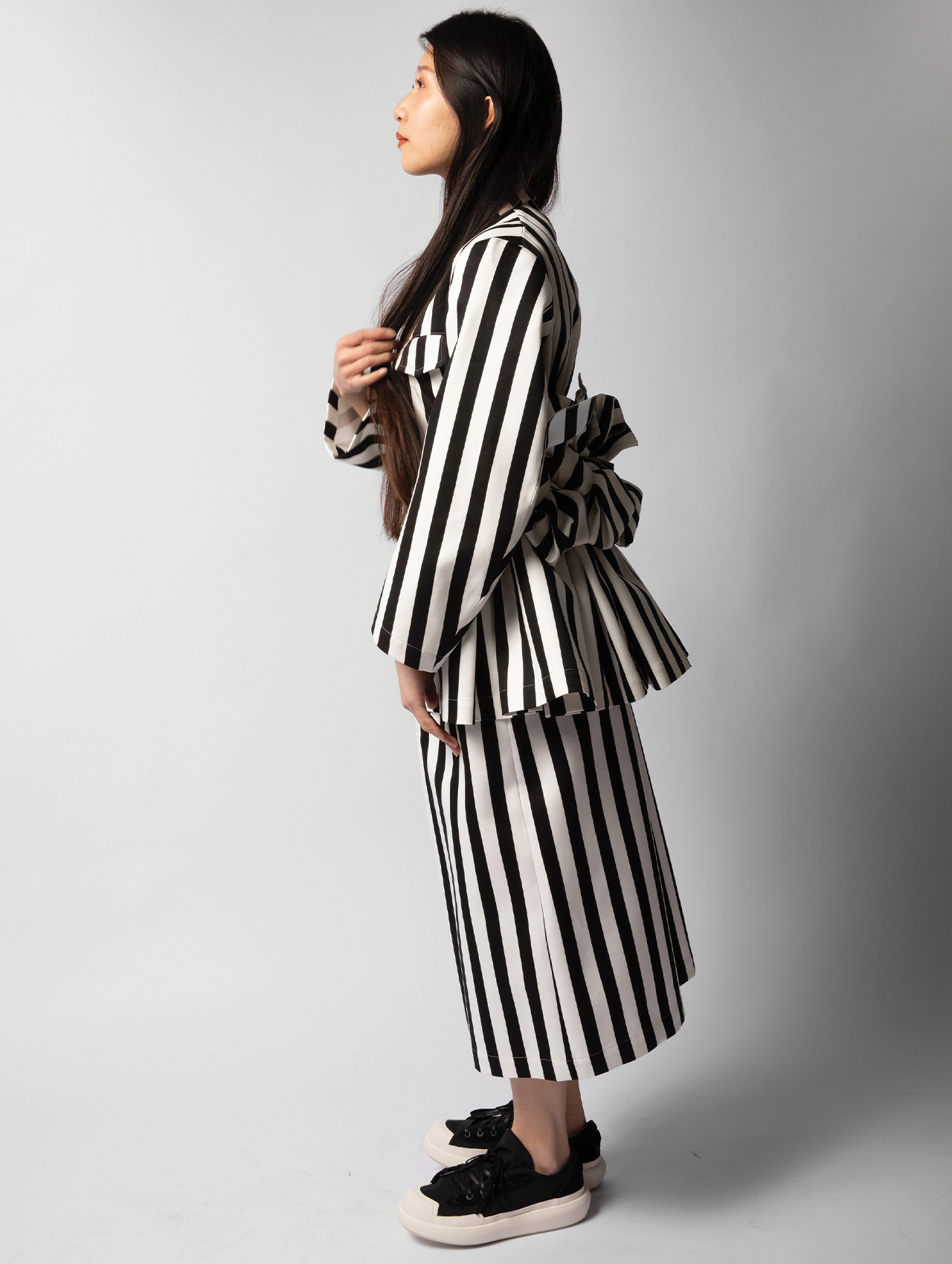 CDG TAO Black/White Striped Jacket