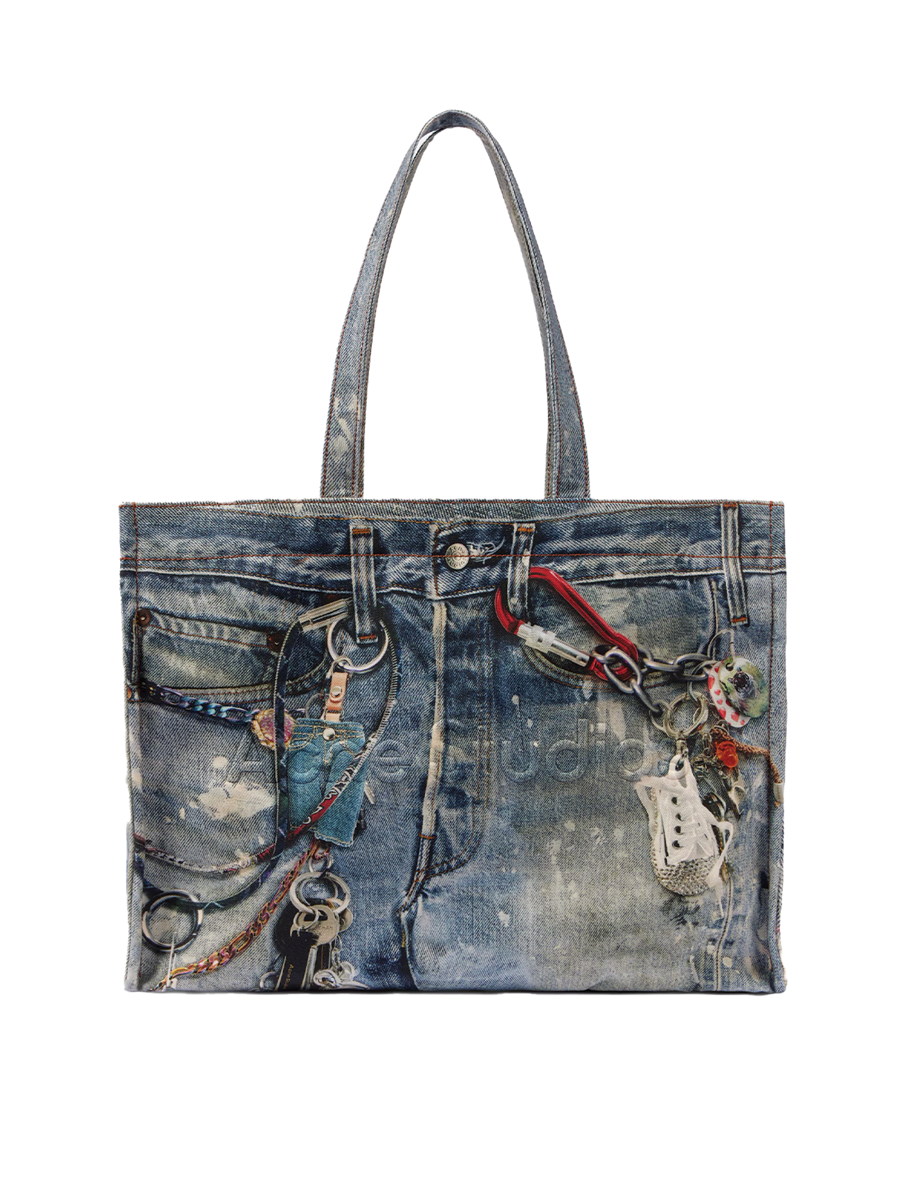 Acne Studios Trompe L'oeil Denim Tote