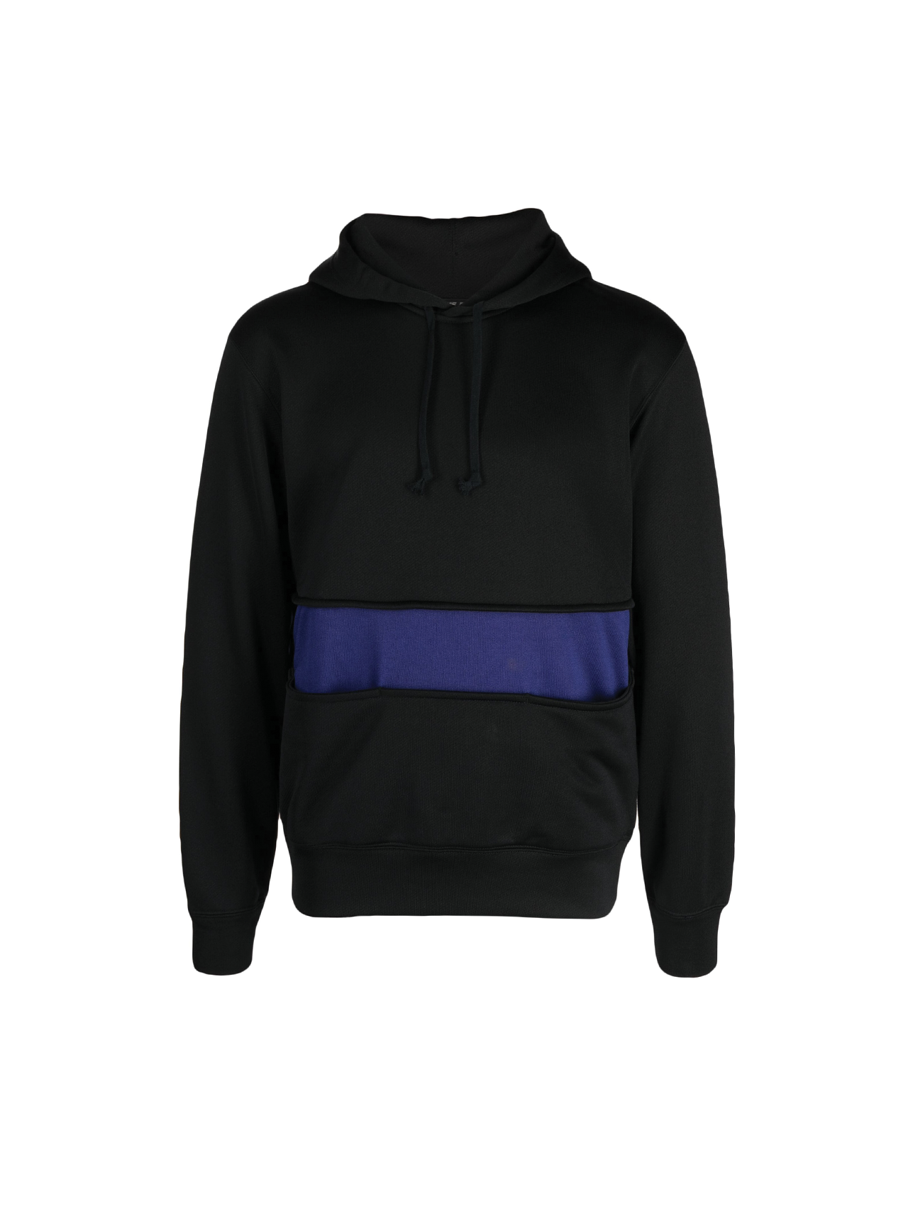 Homme Deux Black Blue Stripe Detail Hoodie