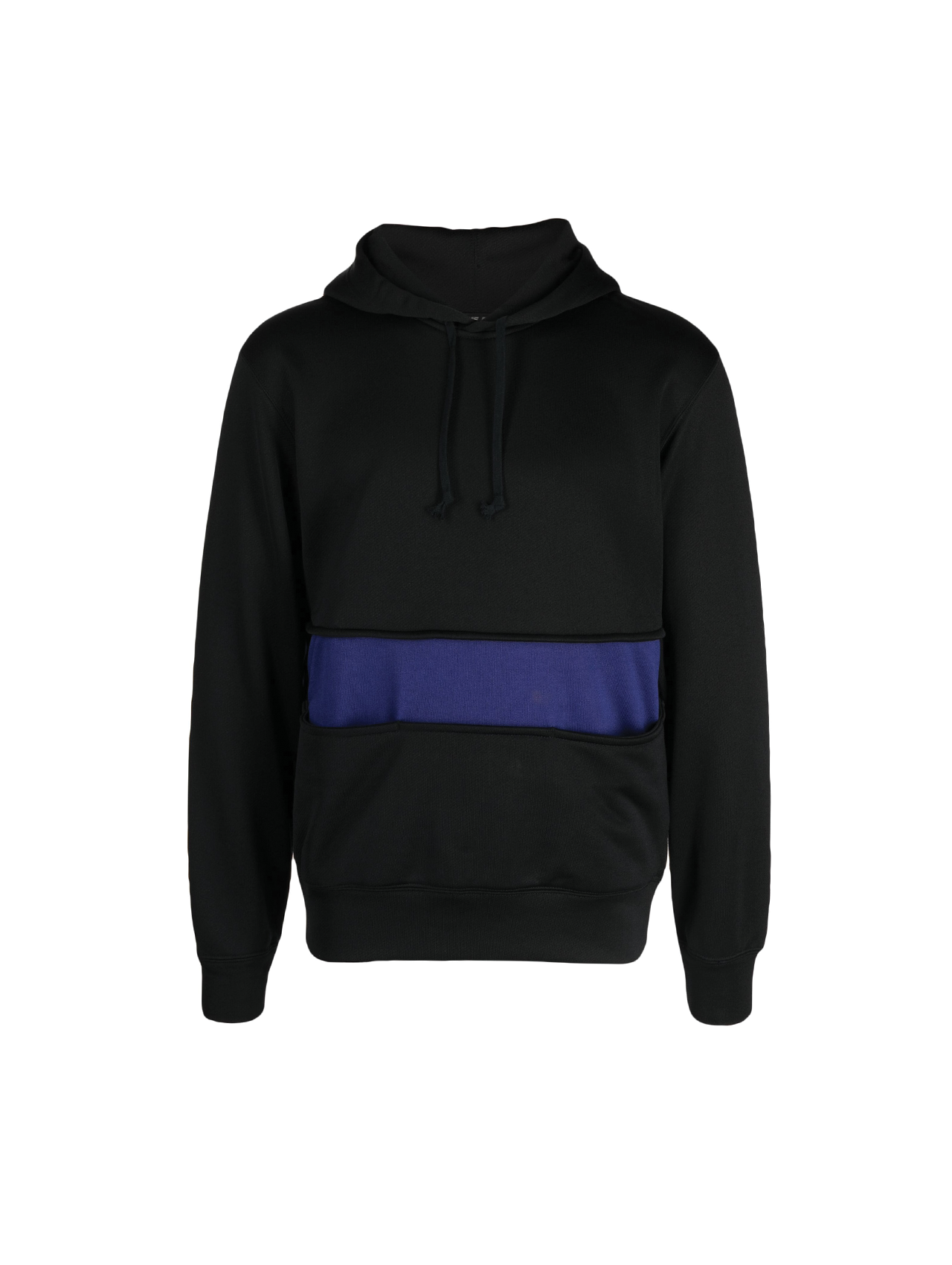 Homme Deux Black/Blue Stripe Detail Hoodie