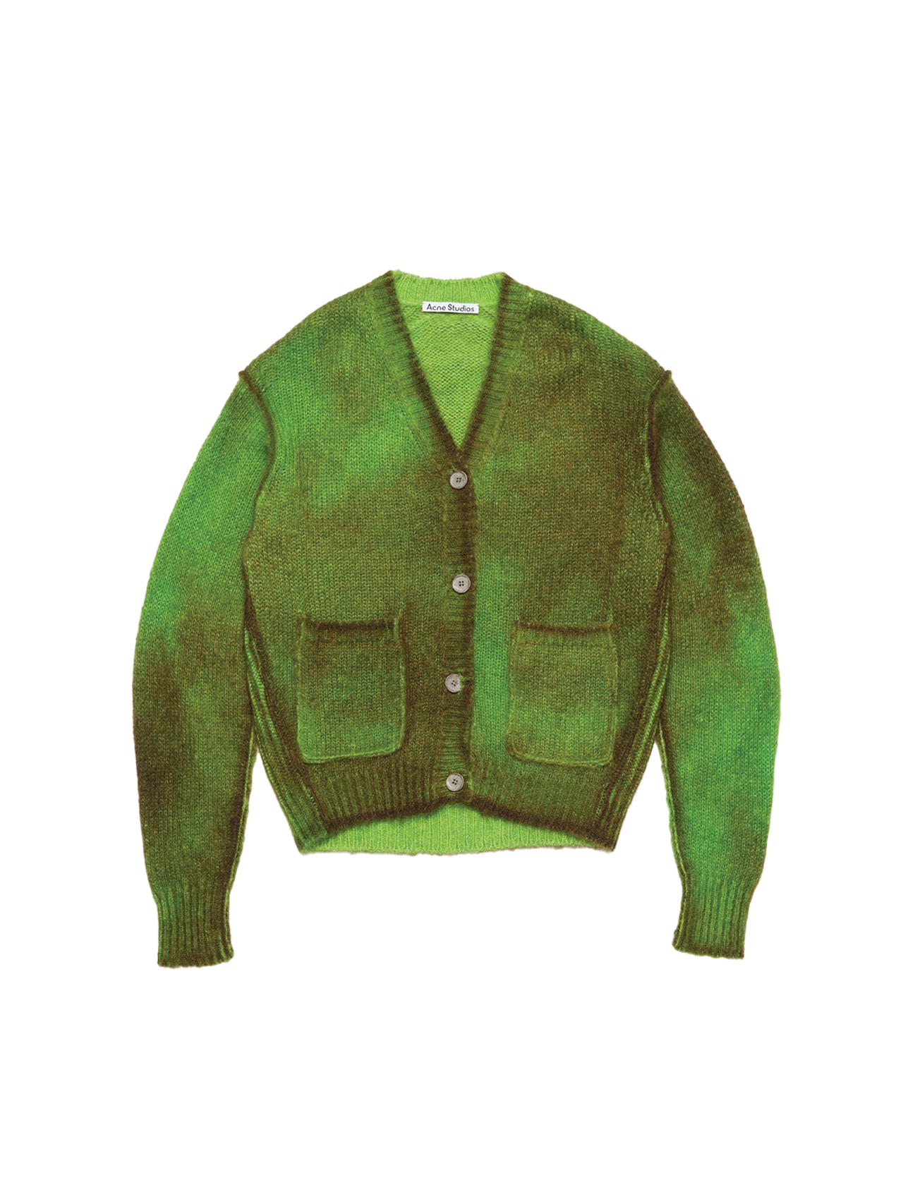 Acne Studios Green Sprayed Finish Cardigan Acne Studios Green Sprayed Finish Cardigan