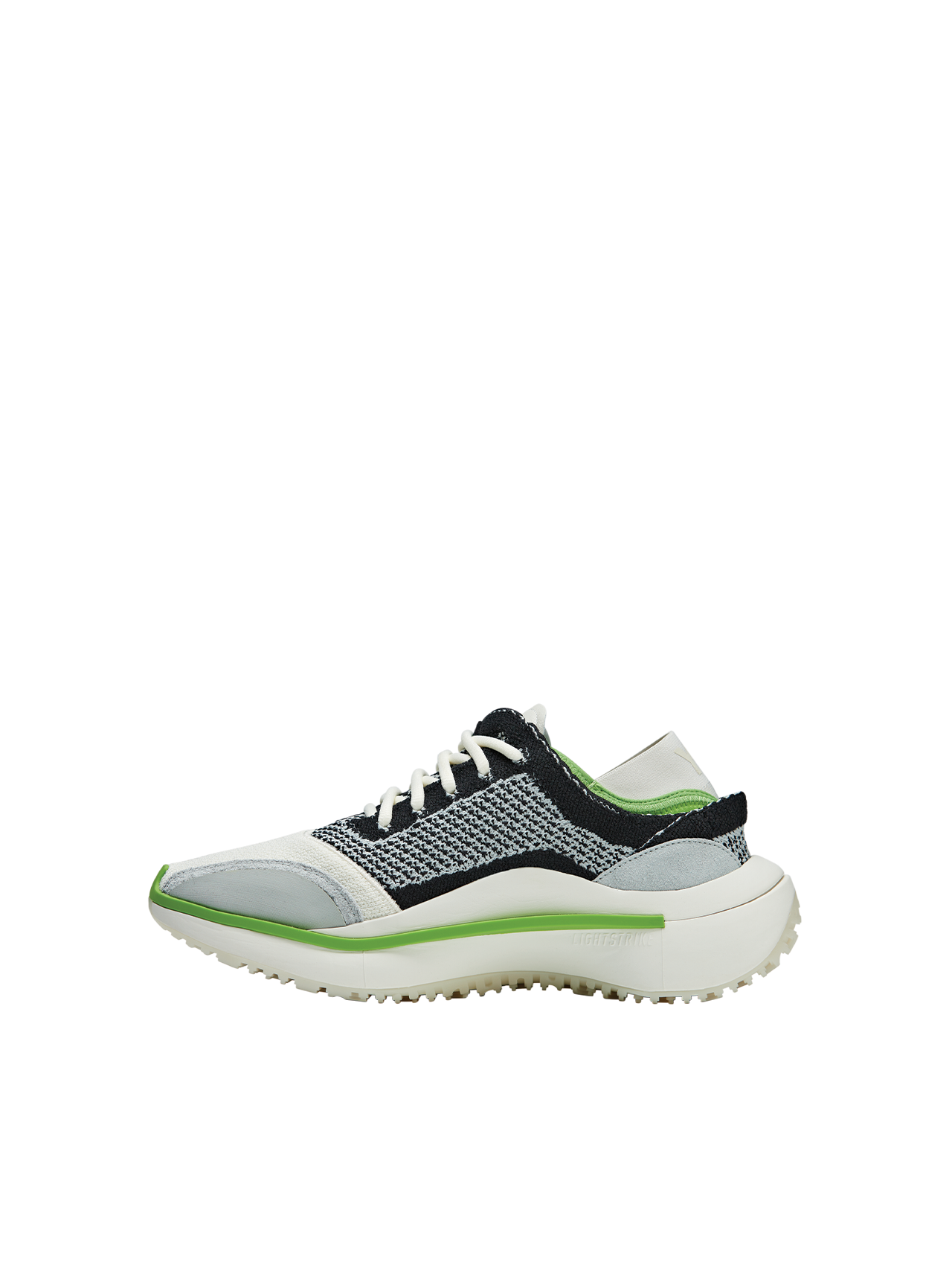 Y-3 White/Silver/Team Rave Green Qisan Knit Sneakers
