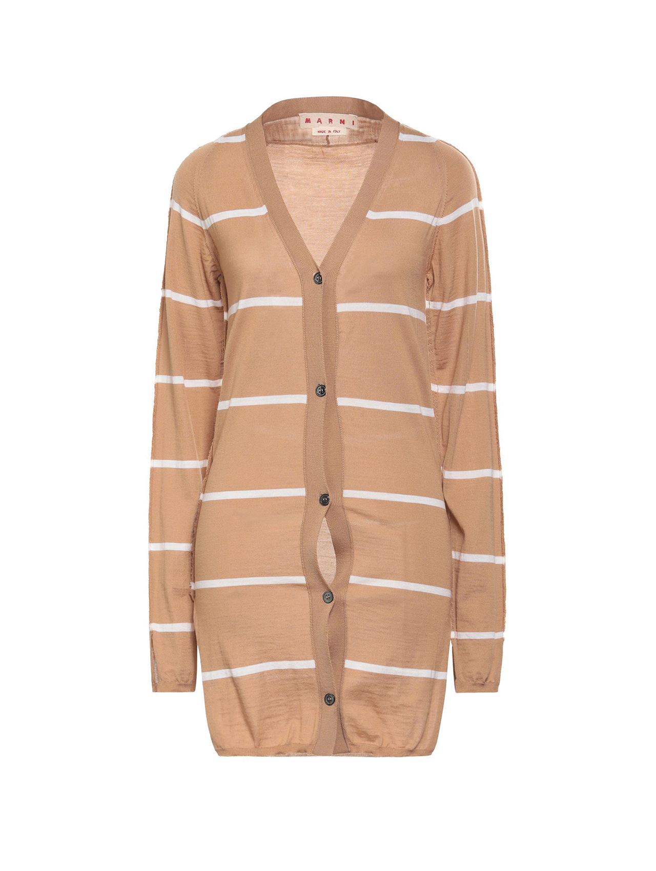 Marni Beige/White Stripe Cardigan