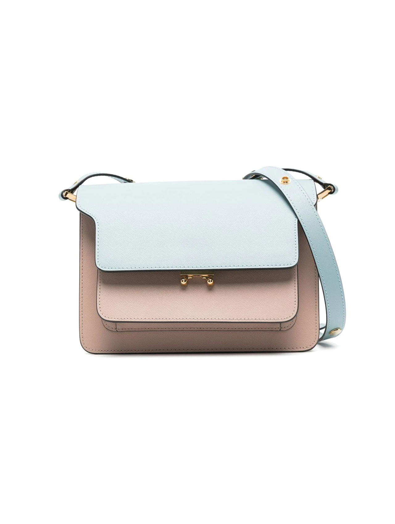 Marni Beige Blue Medium Trunk Bag