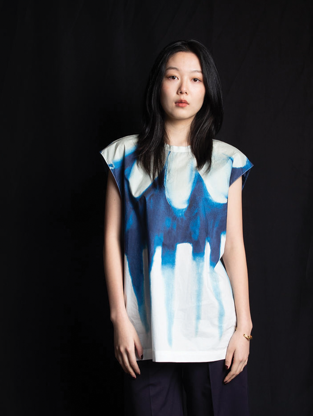 Marni Blue Dripping Daisy Top