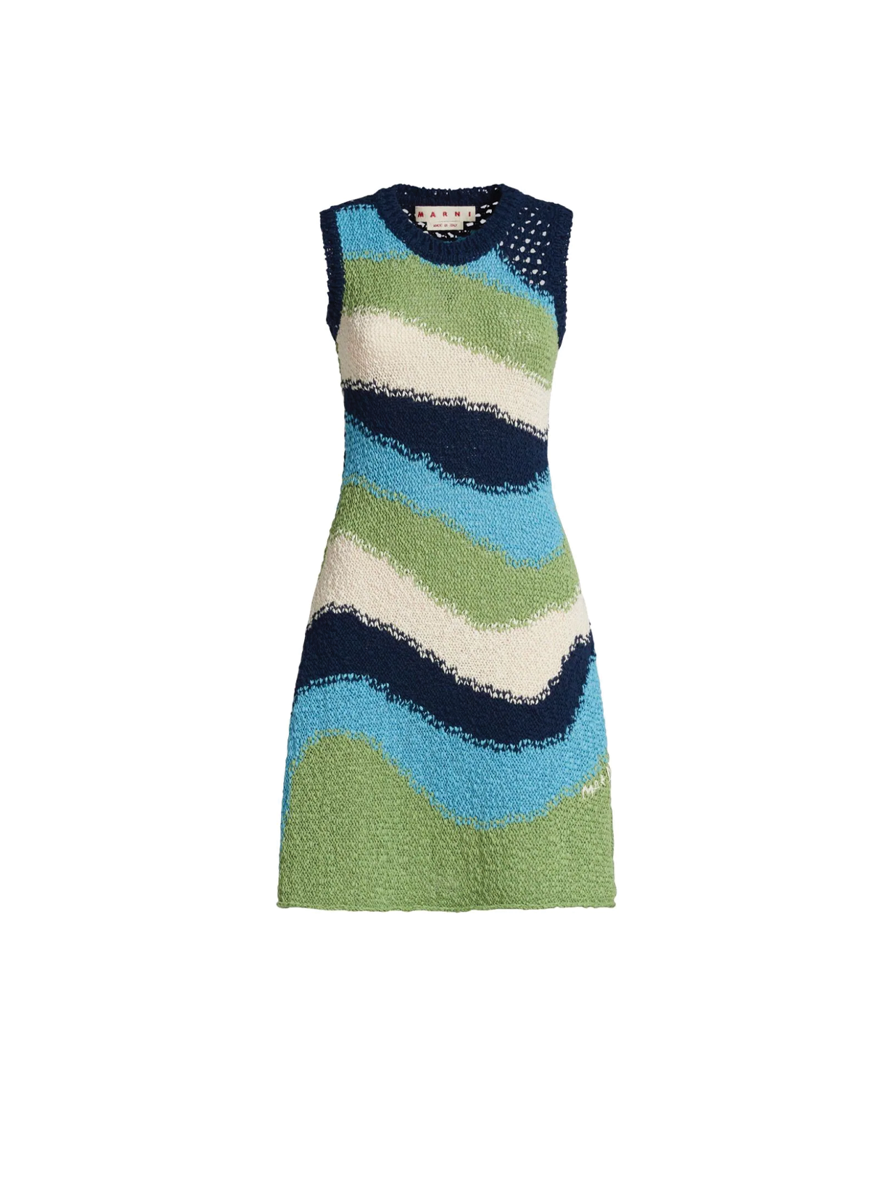 blue and green knit dress White Blue and Green Stripe Knit Halter Maxi Bexley Dress XL