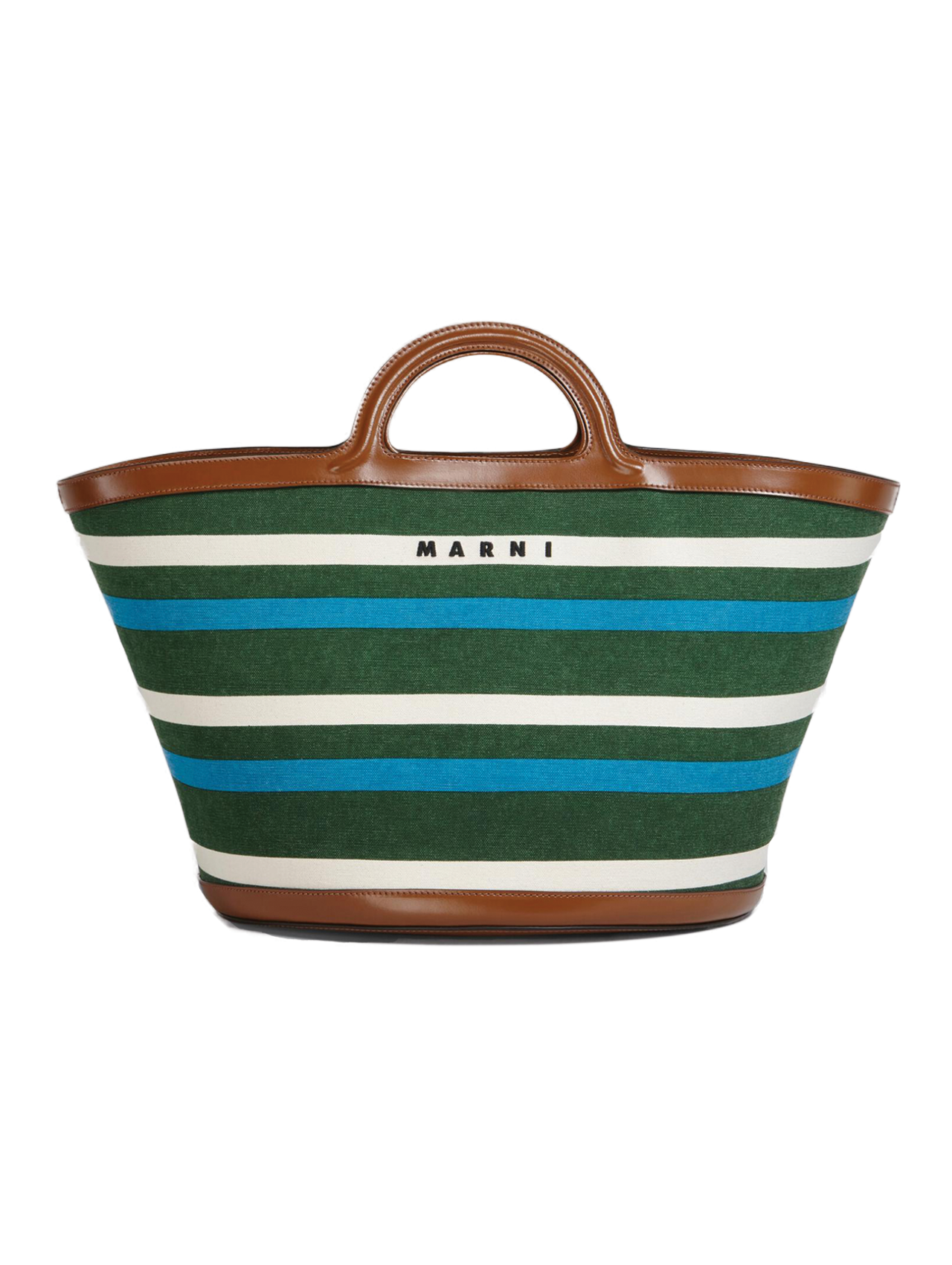 Marni Green Stripe Tropicalia Large Basket Bag