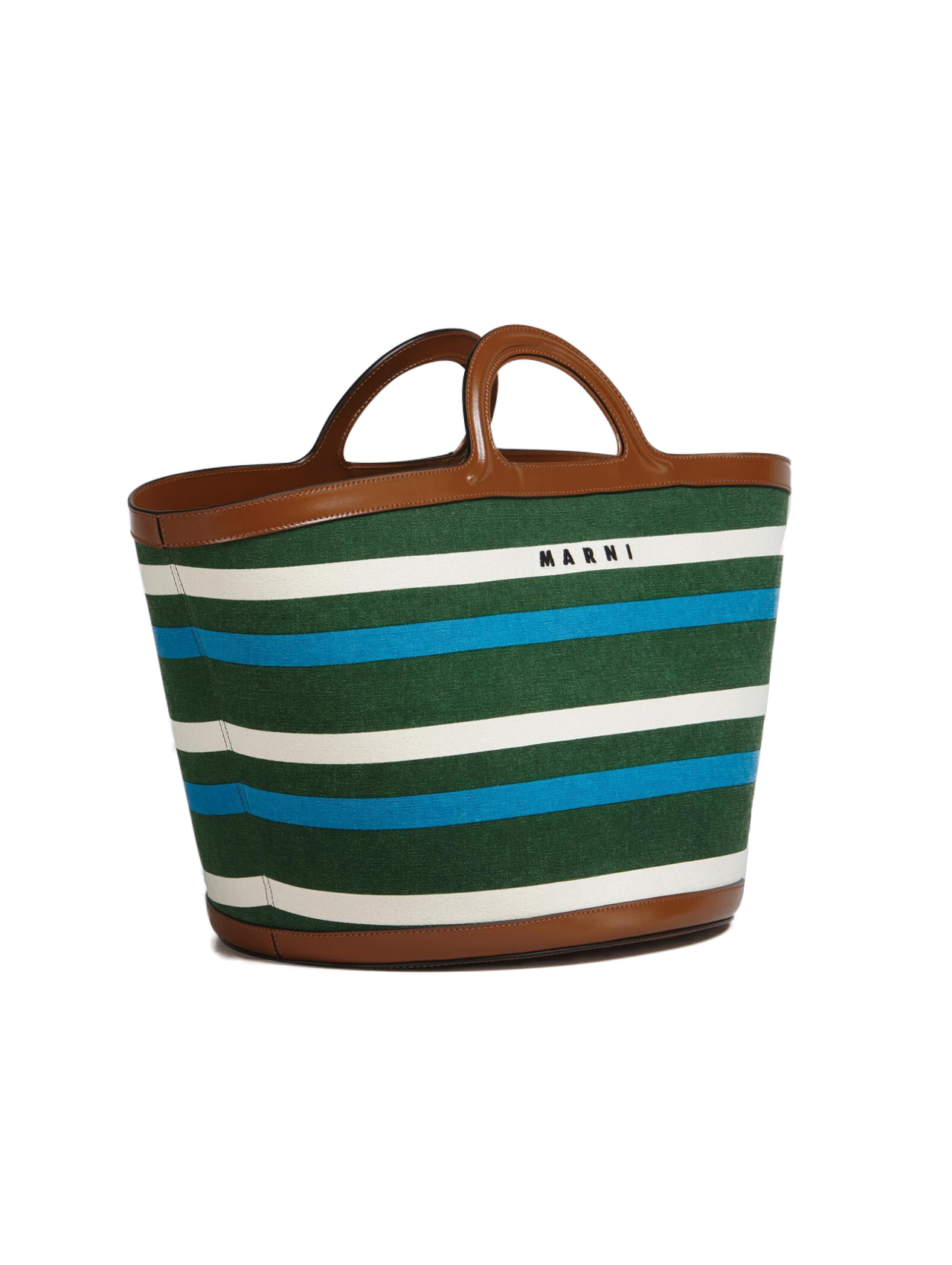 Marni Green Stripe Tropicalia Large Basket Bag