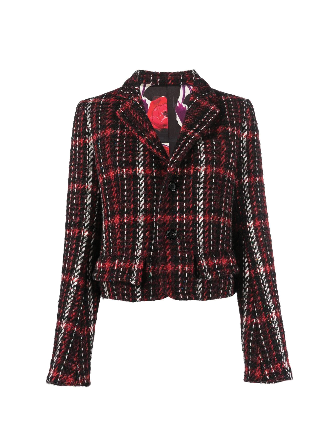 Marni Ruby Red Cropped Tweed Jacket