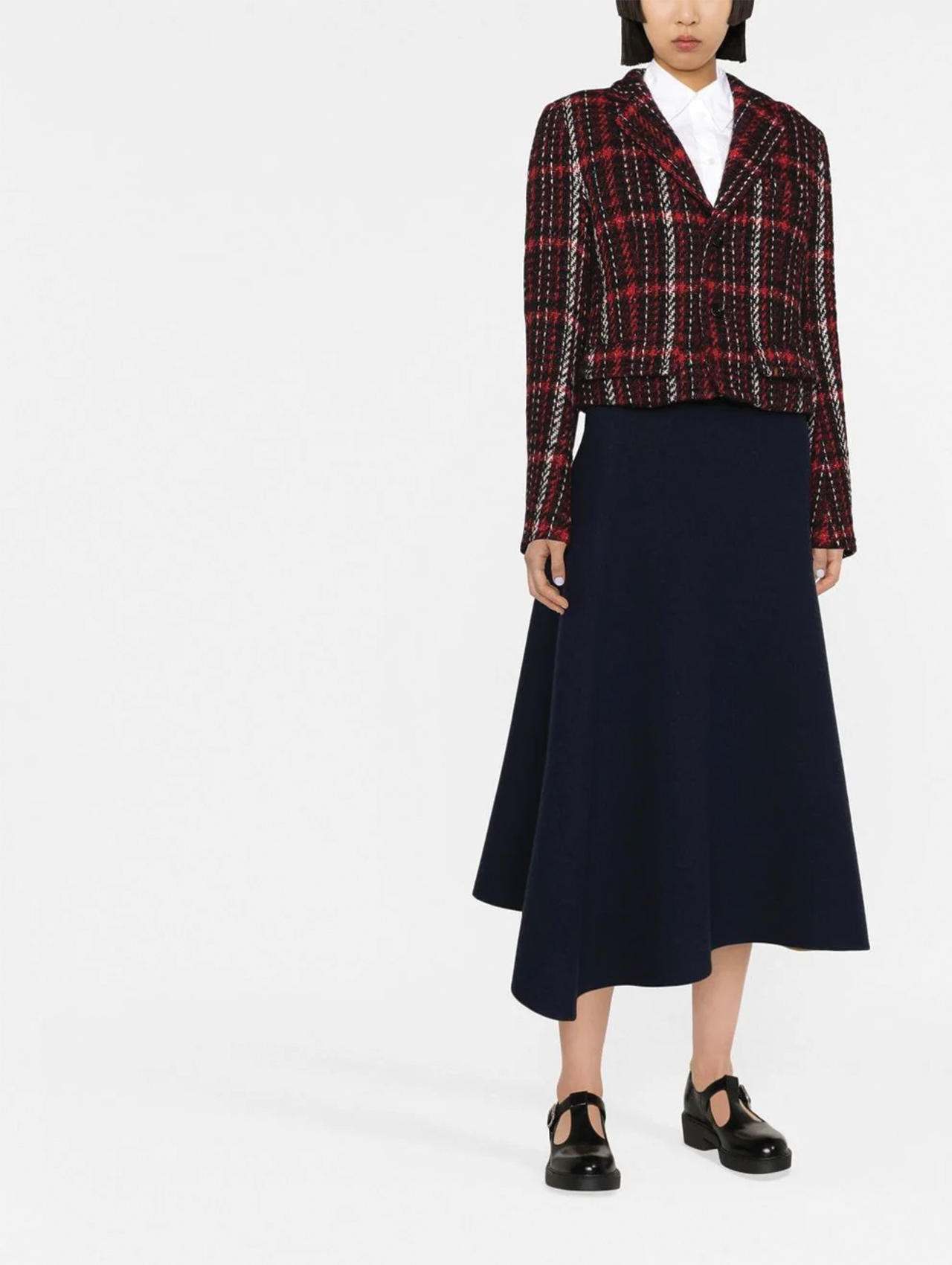 Marni Ruby Red Cropped Tweed Jacket