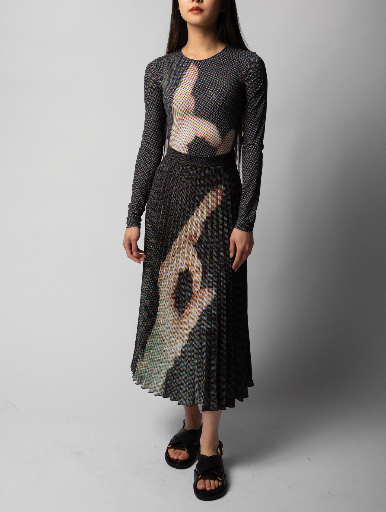 MM6 Printed Pleated Skirt