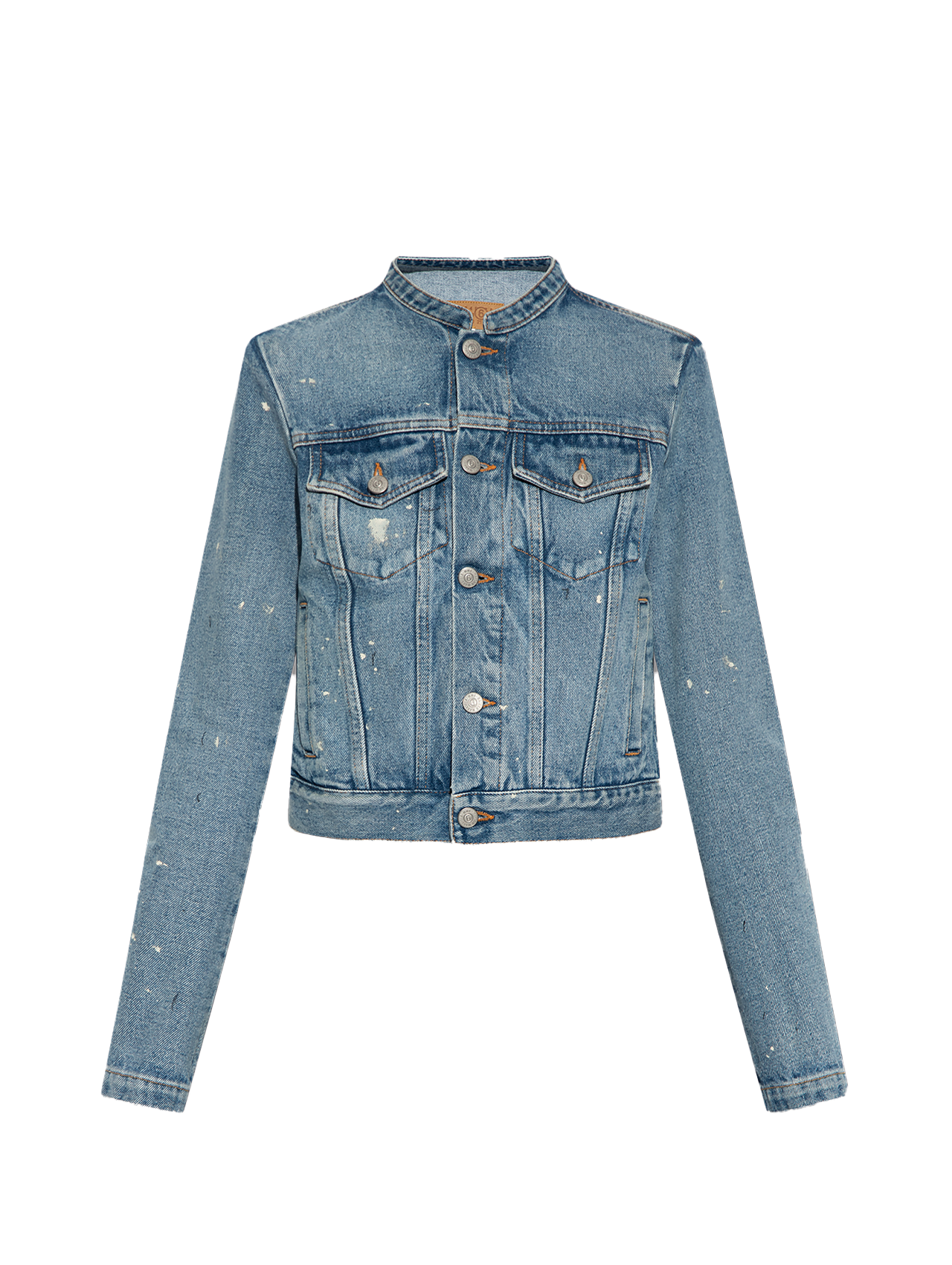 MM6 Blue Collarless Denim Jacket