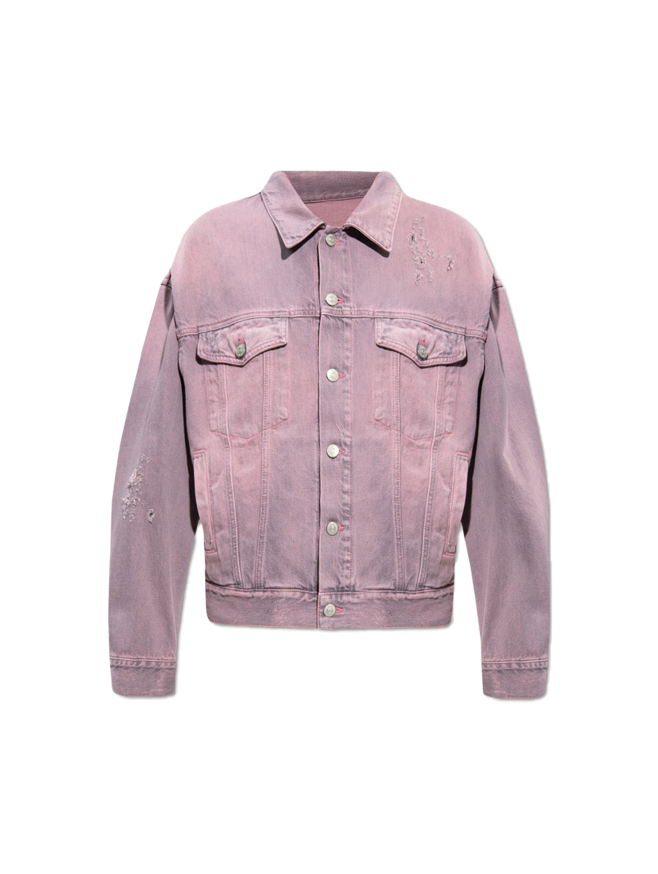 Pink patch denim sales jacket
