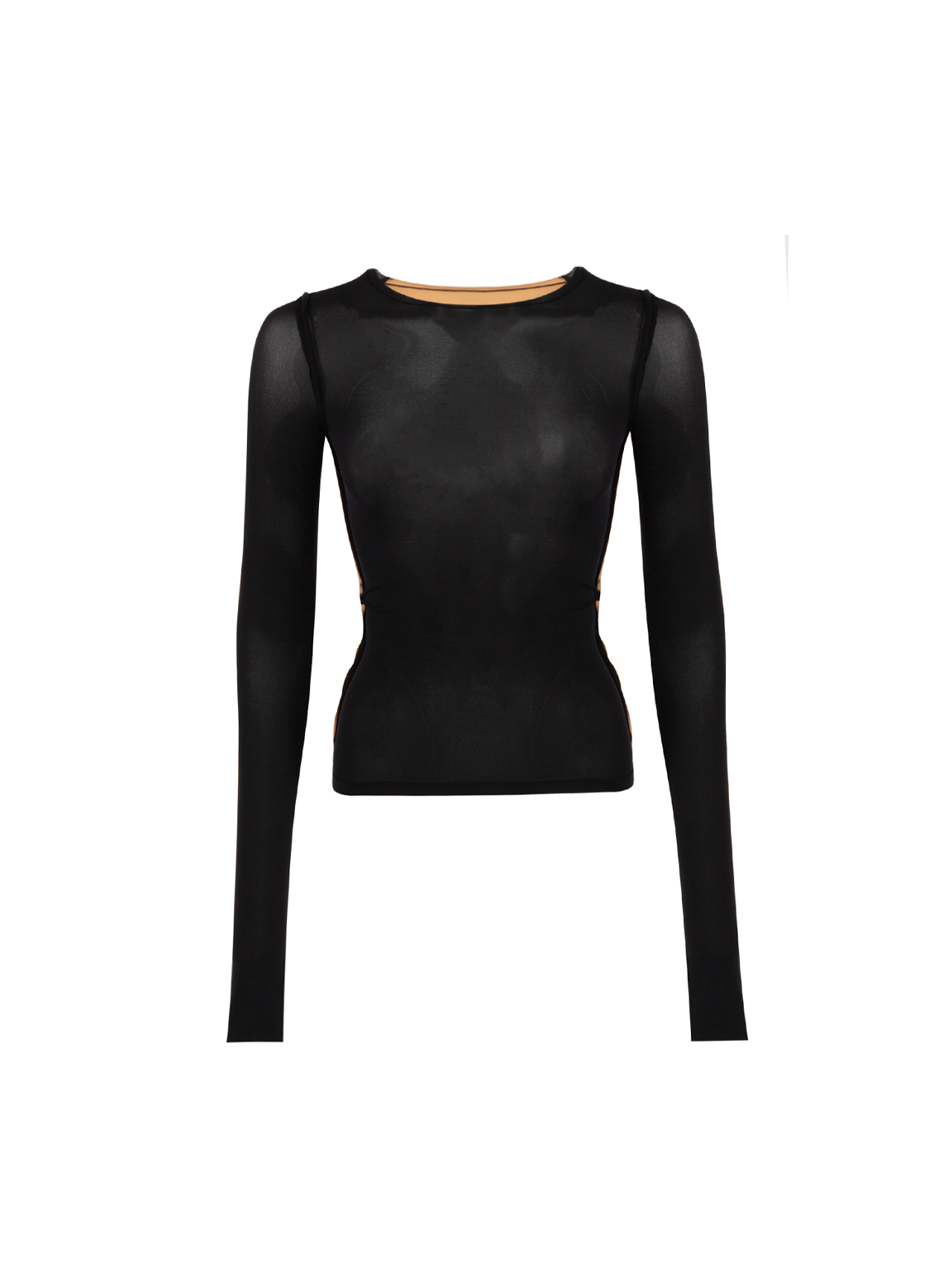 MM6 Black/Camel Long Sleeve Top