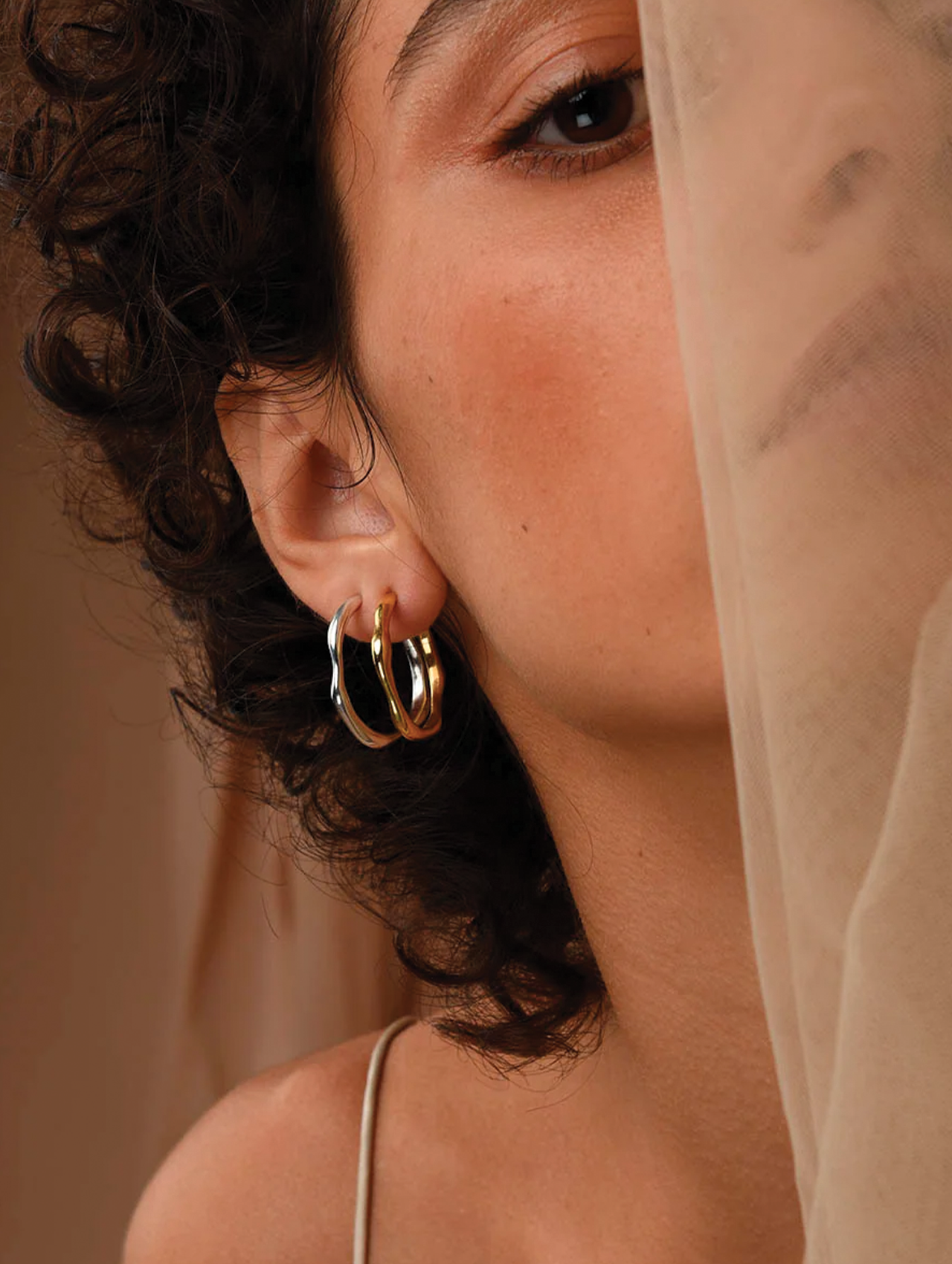 Momoko Hatano Silver Large Baroque Hoops