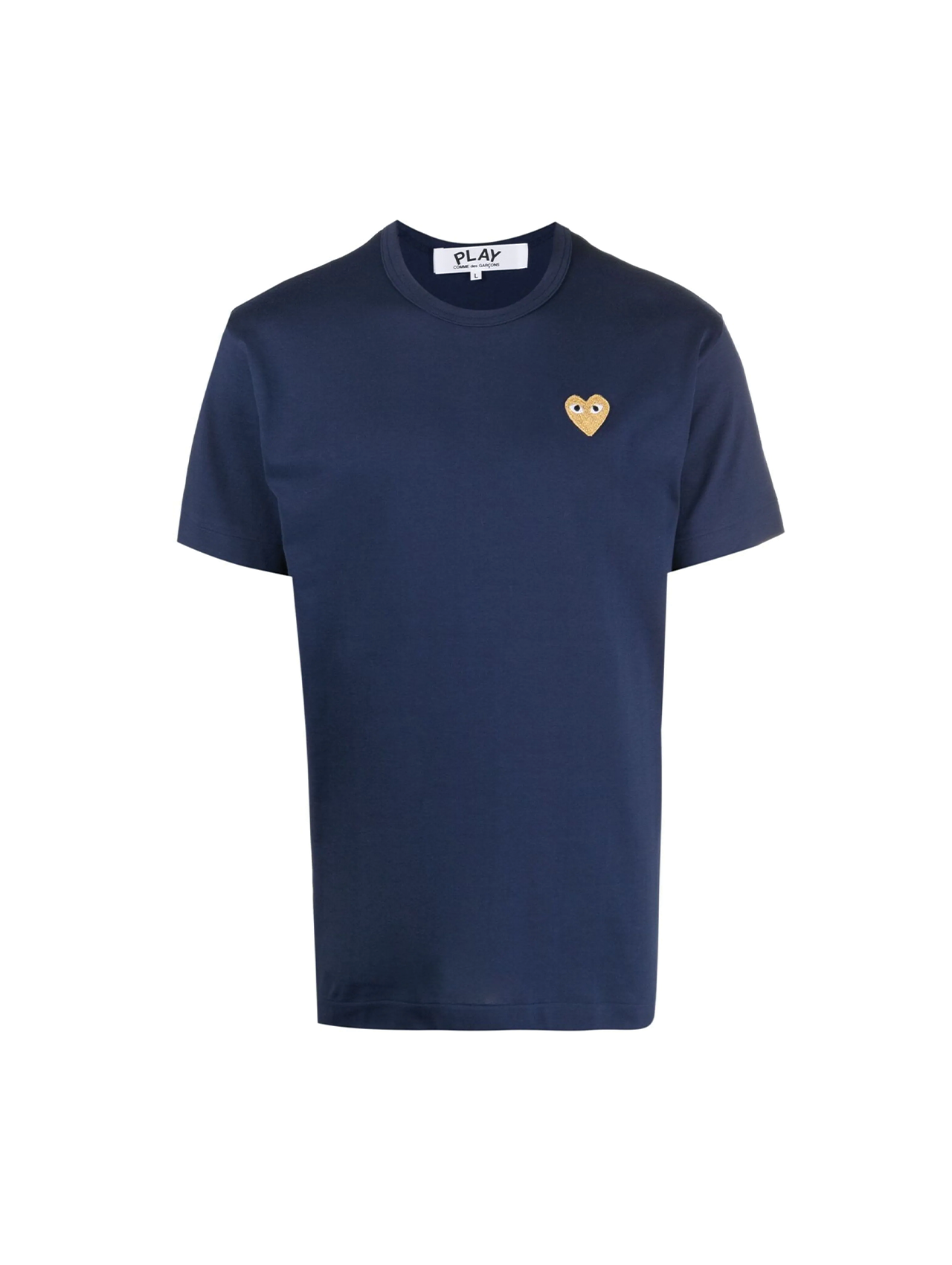 CDG PLAY Navy Yellow Heart T Shirt