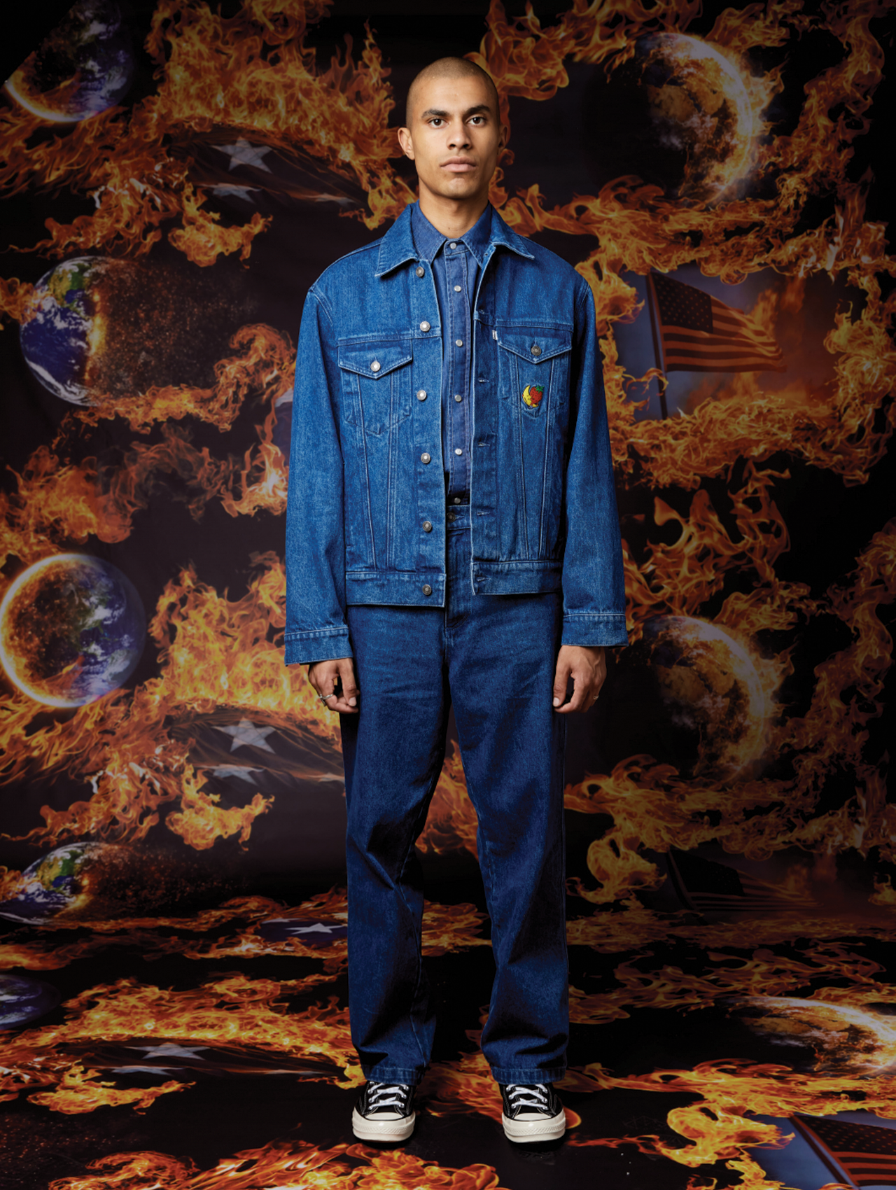 SKY HIGH FARM Blue Denim Trucker Jacket
