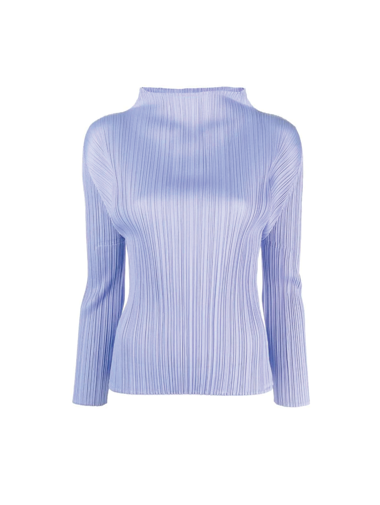 Pleats Please Issey Miyake Light Blue Long Sleeve Top