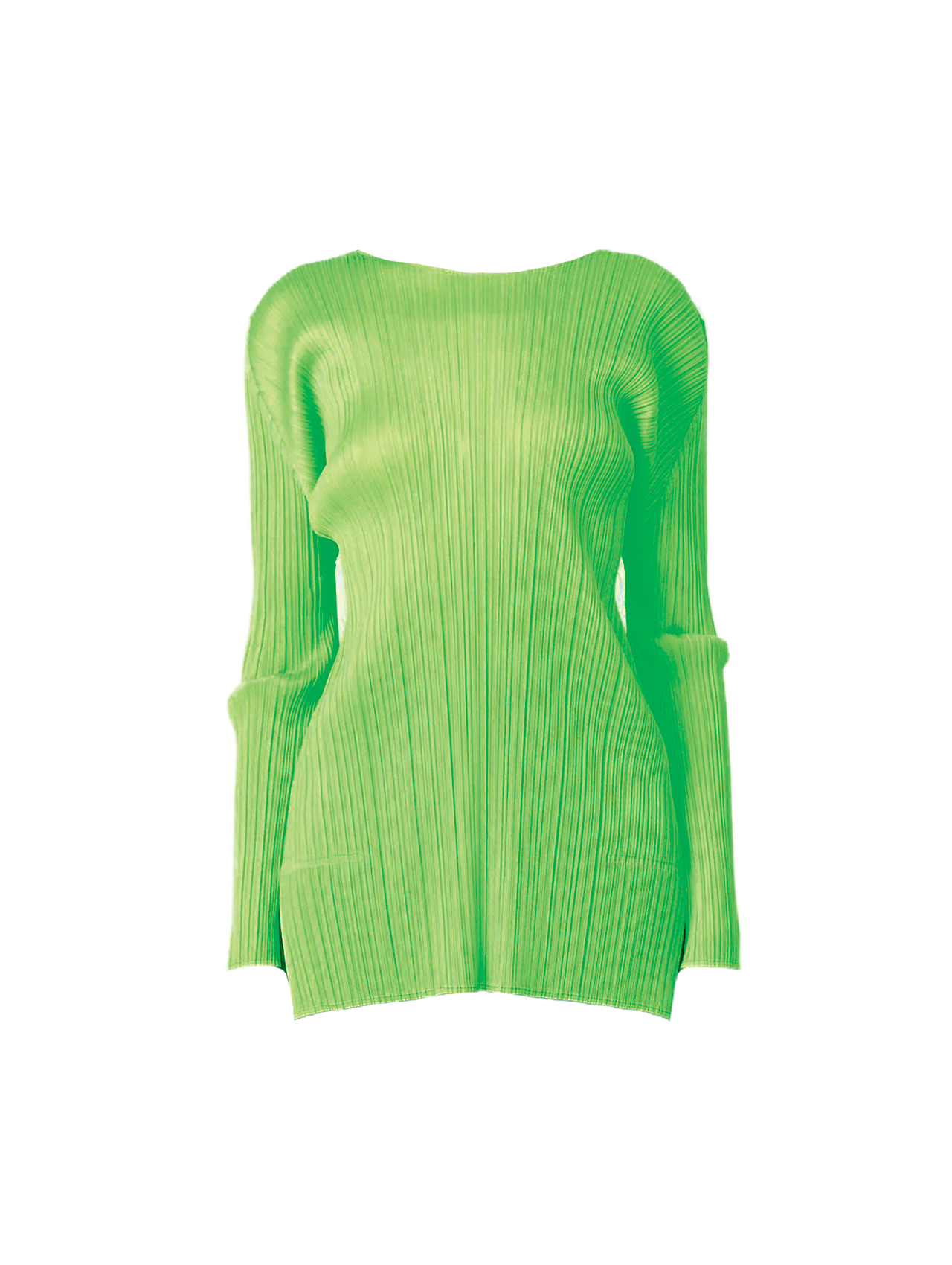 Pleats Please Issey Miyake Neon Green Longsleeve Top