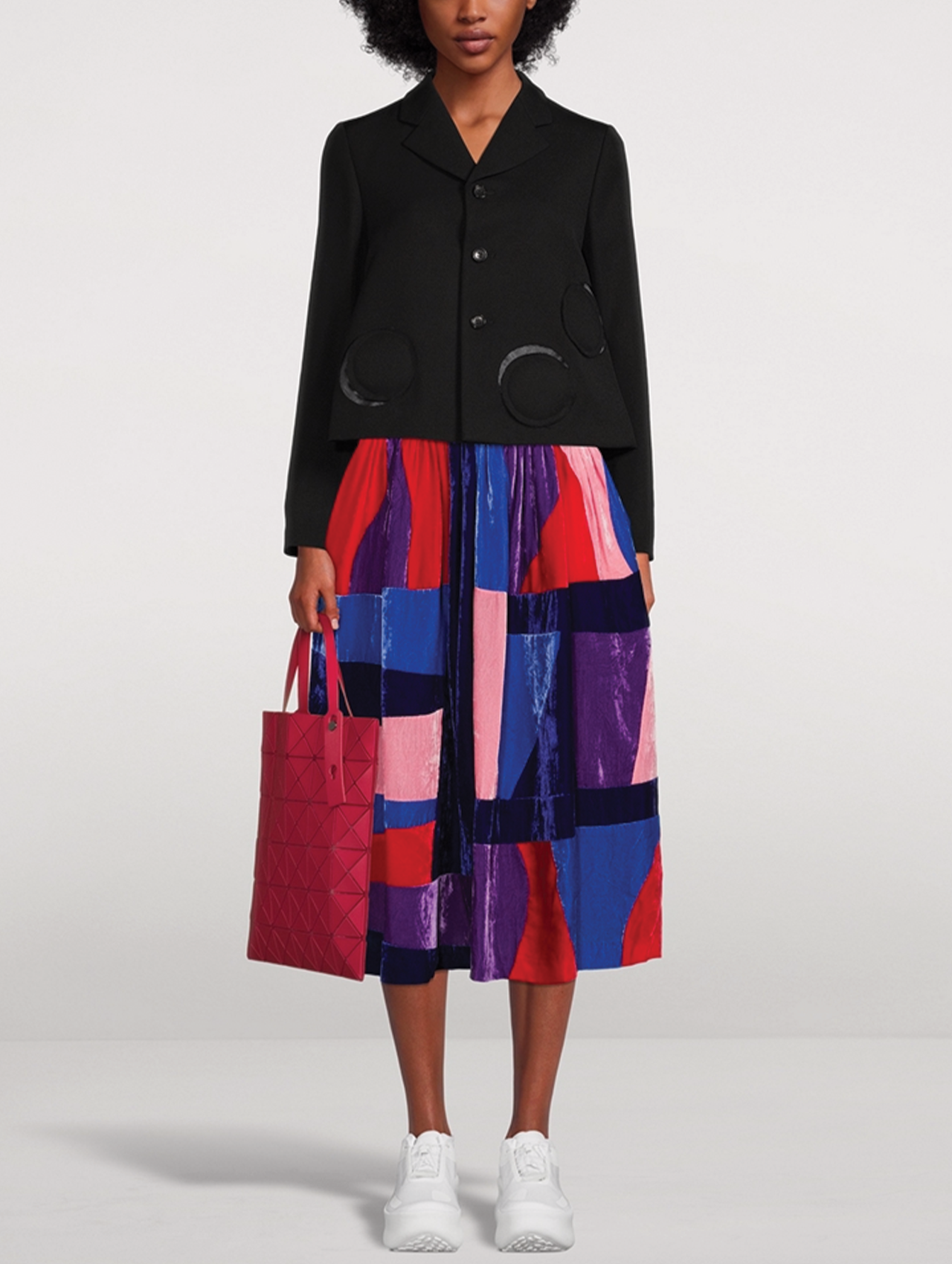 CDG CDG Blue Velvet Patch Work Skirt