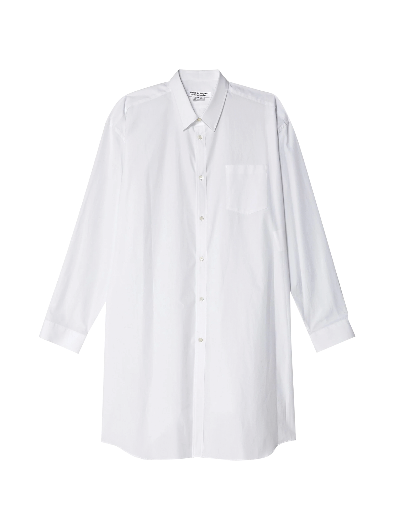 CDG CDG White Longline Cotton Shirt