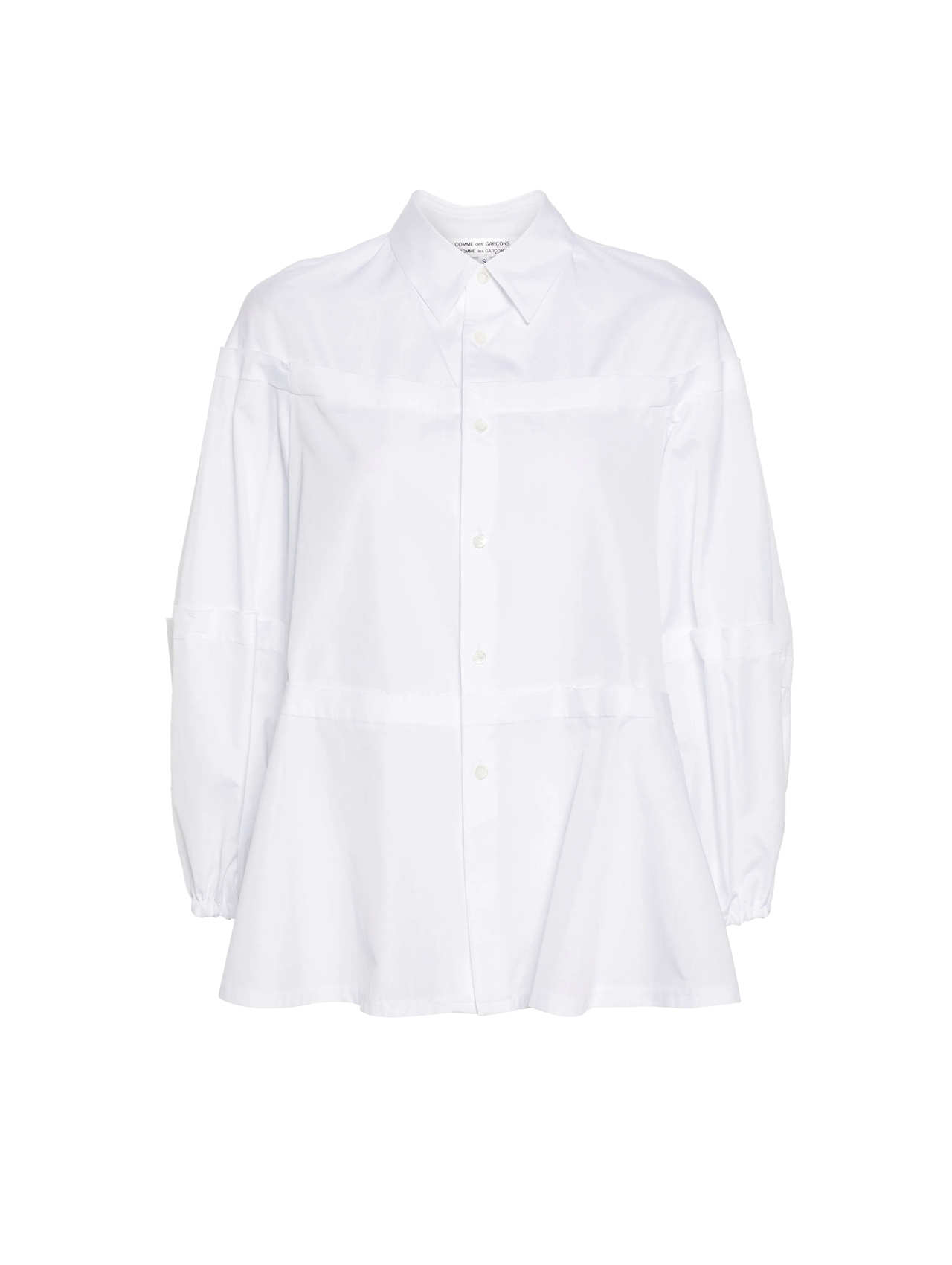 CDG CDG White Tiered Raw Cut Shirt