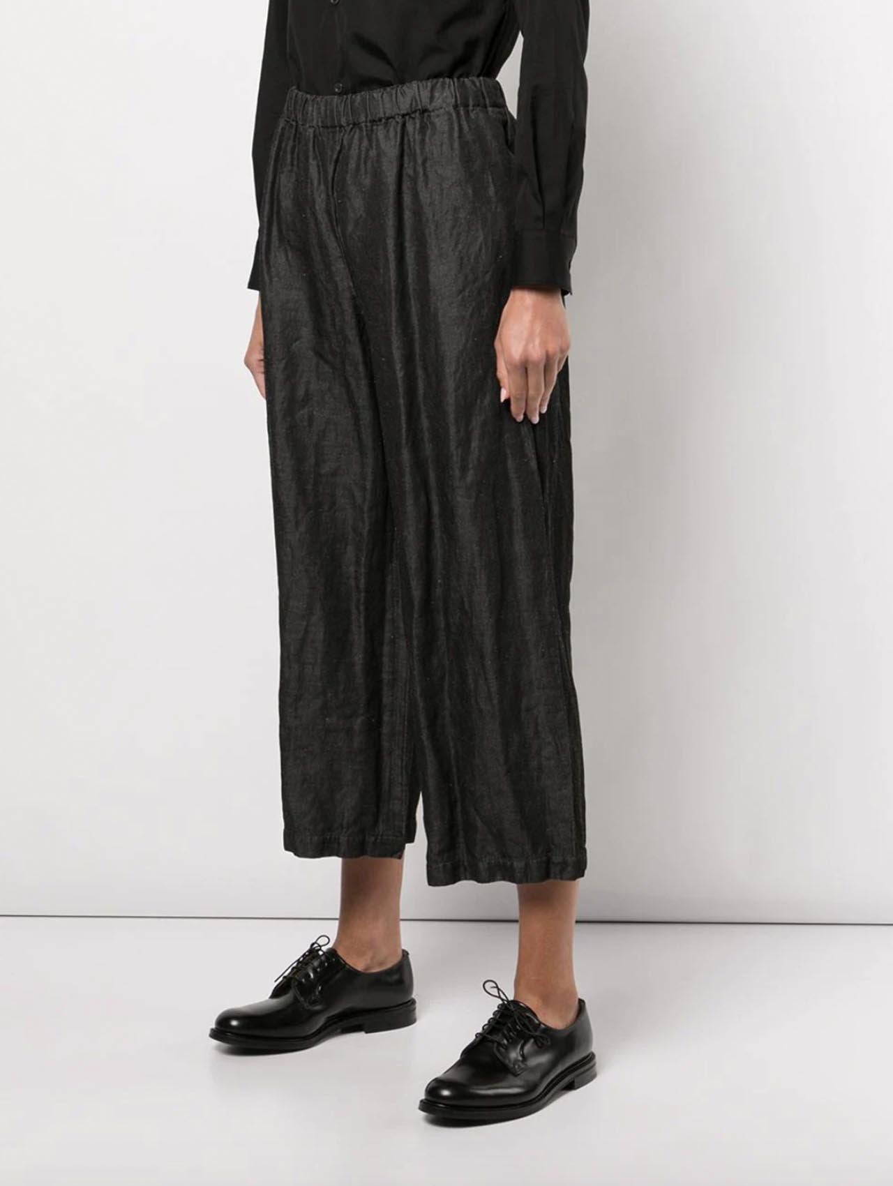 CDG CDG Black Cropped Wide Leg Pants