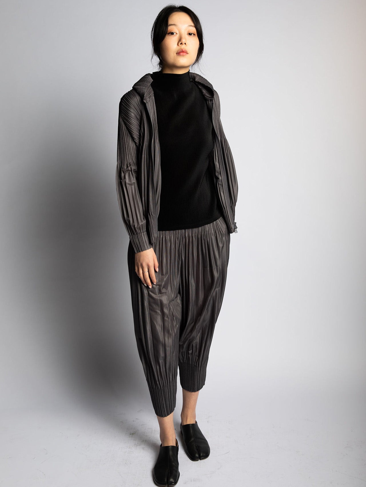 Pleats Please Issey Miyake Grey Fluffy Basics Pants