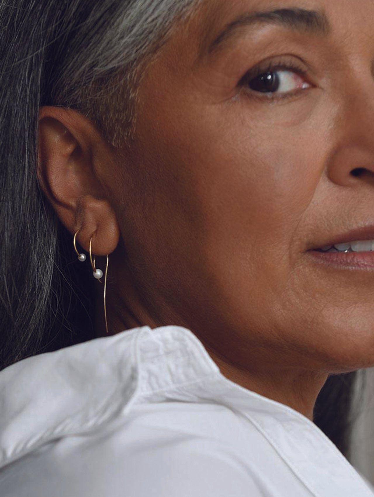 Momoko Hatano Grande Pearl Hook Earrings