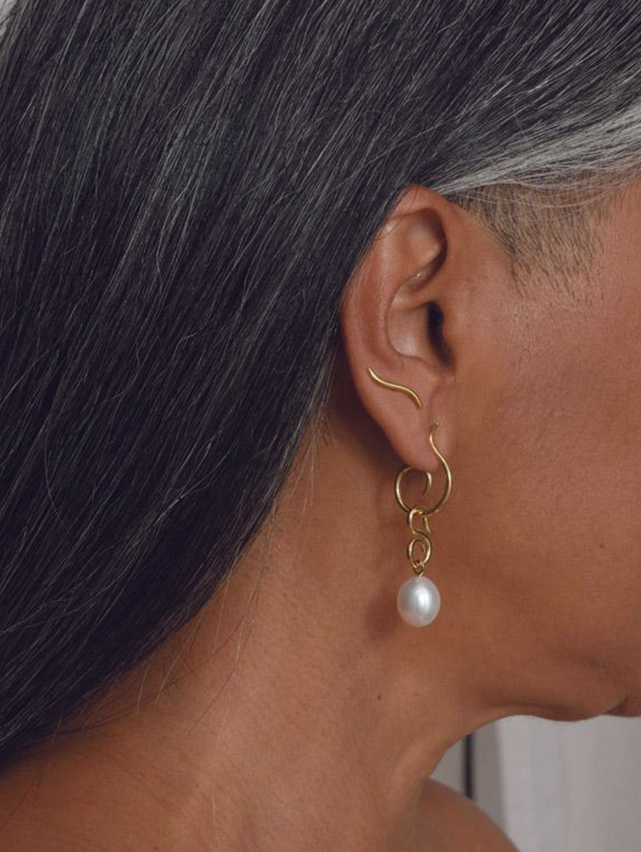 Momoko Hatano Silver Shinka Stud Earrings