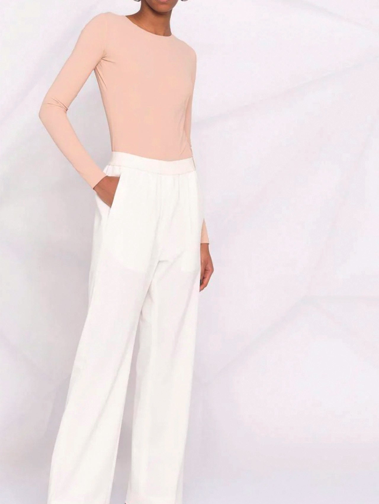 MM6 Beige Long Sleeve Bodysuit