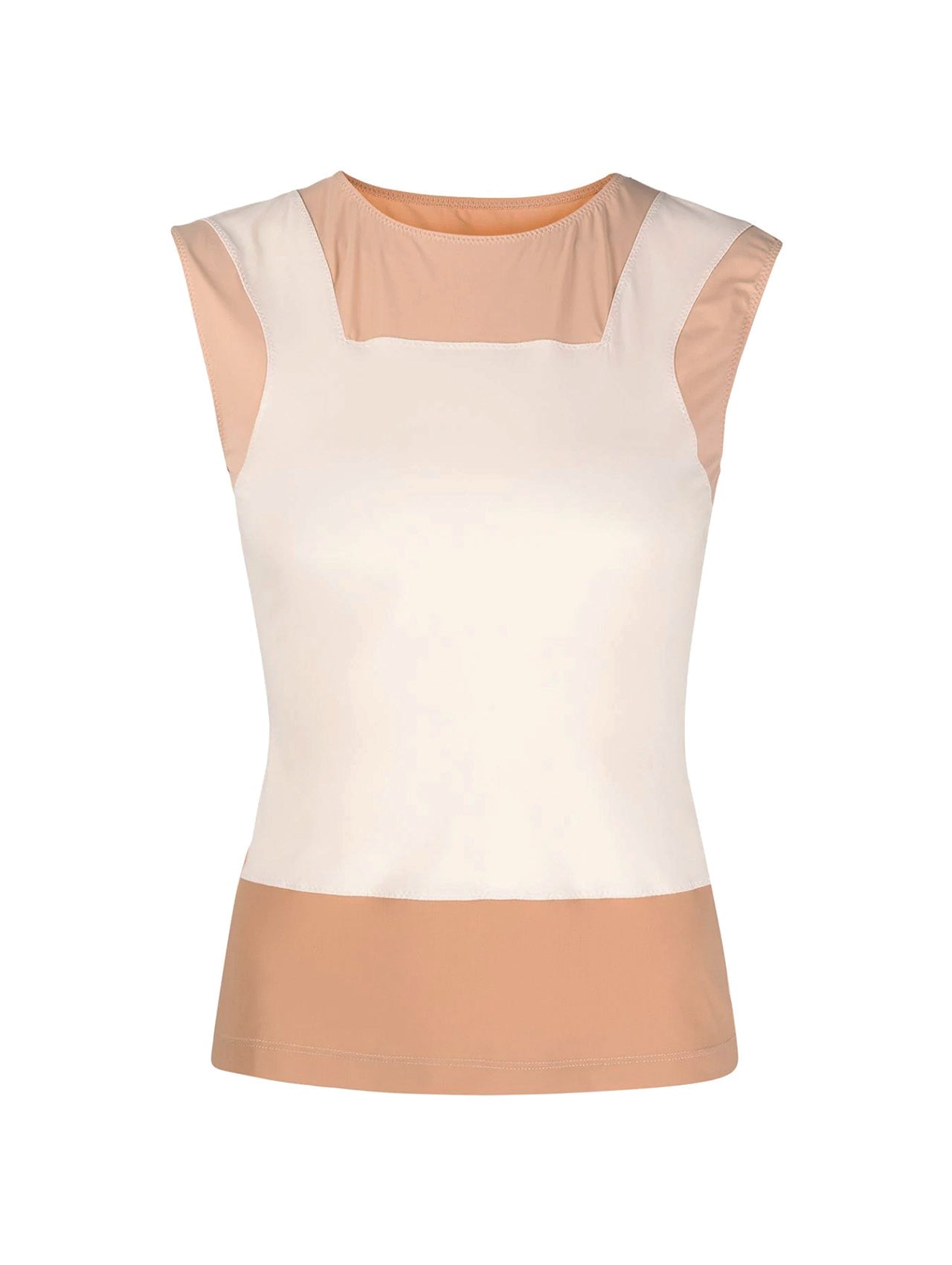 MM6 Beige Appliqué Sleeveless Top