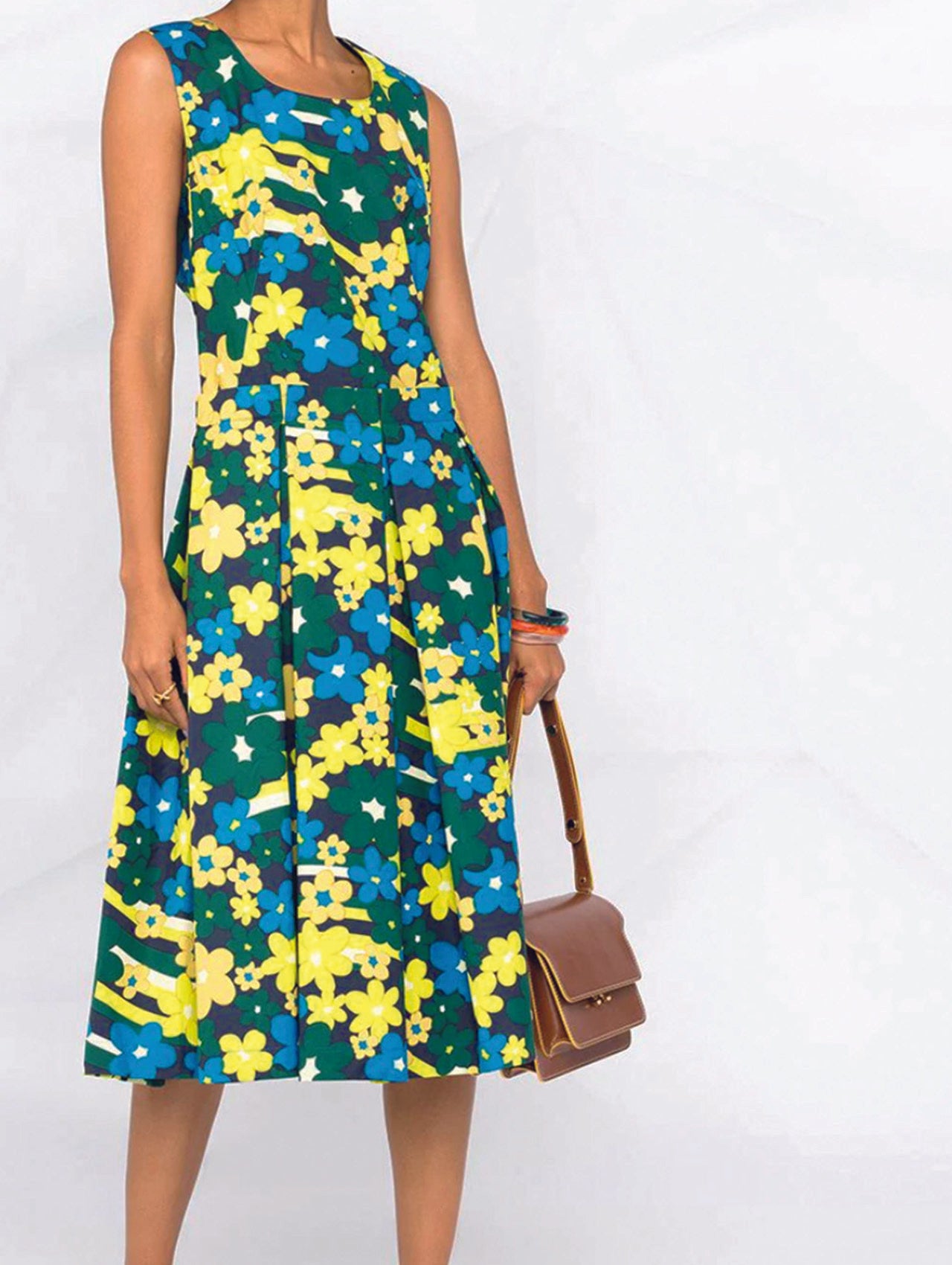 Marni Blue & Yellow Floral Dress