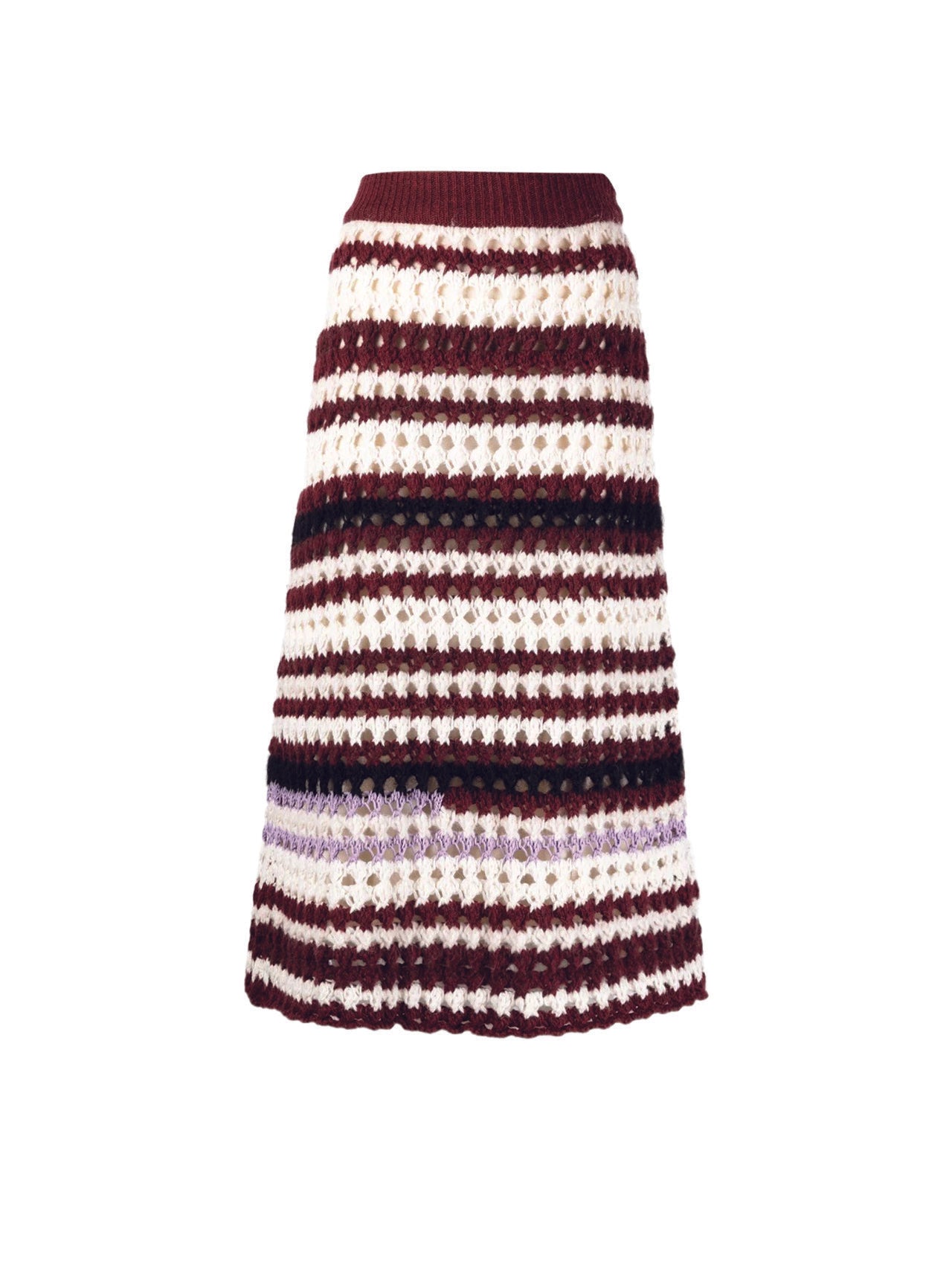 Marni Red Stripe Open Knit Skirt