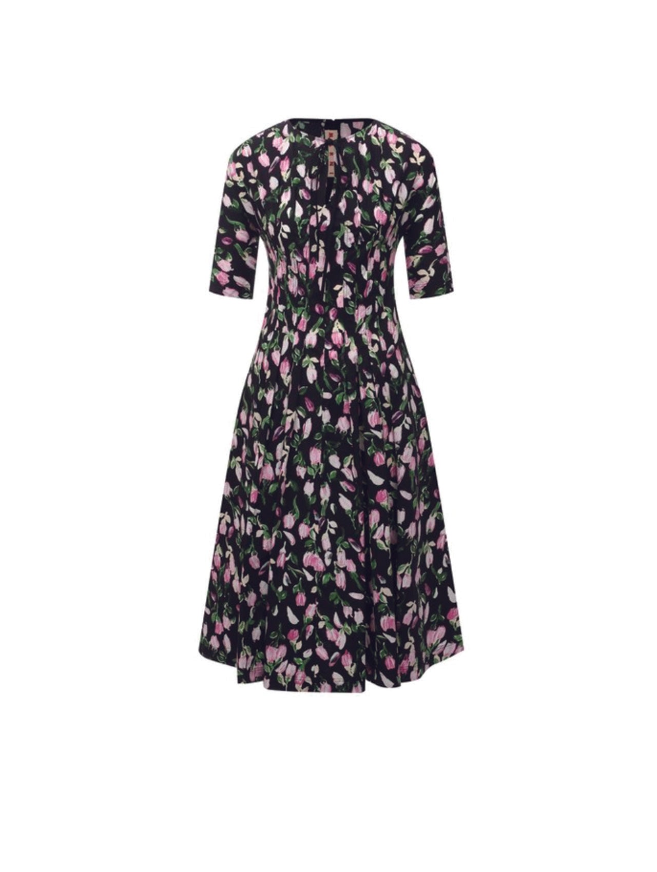 Marni Tulip Print Pleated Shirt Dress